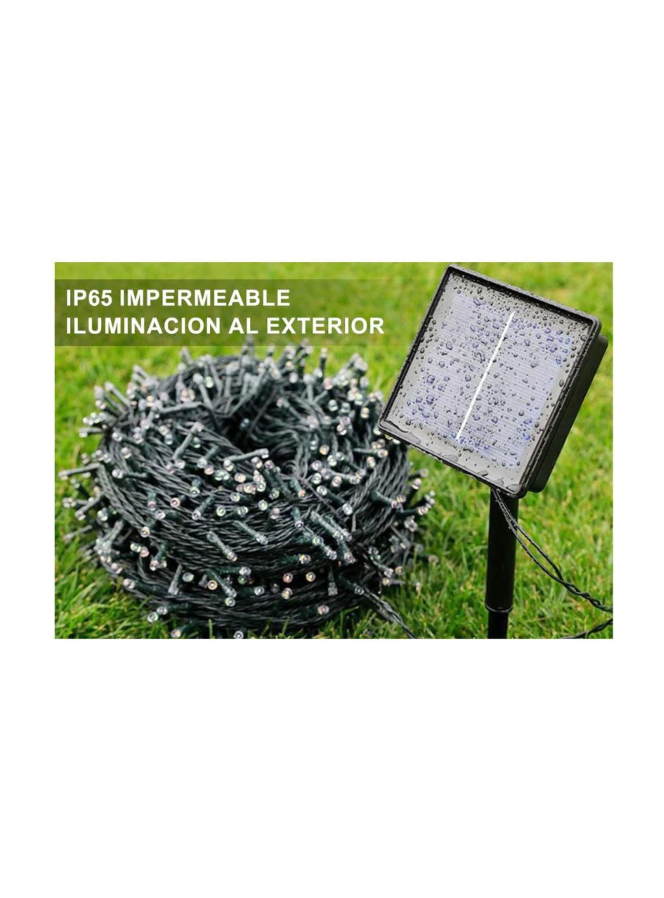 Luces De Exteriores 200 LED Blancas Con Panel Solar 20 Metros-2