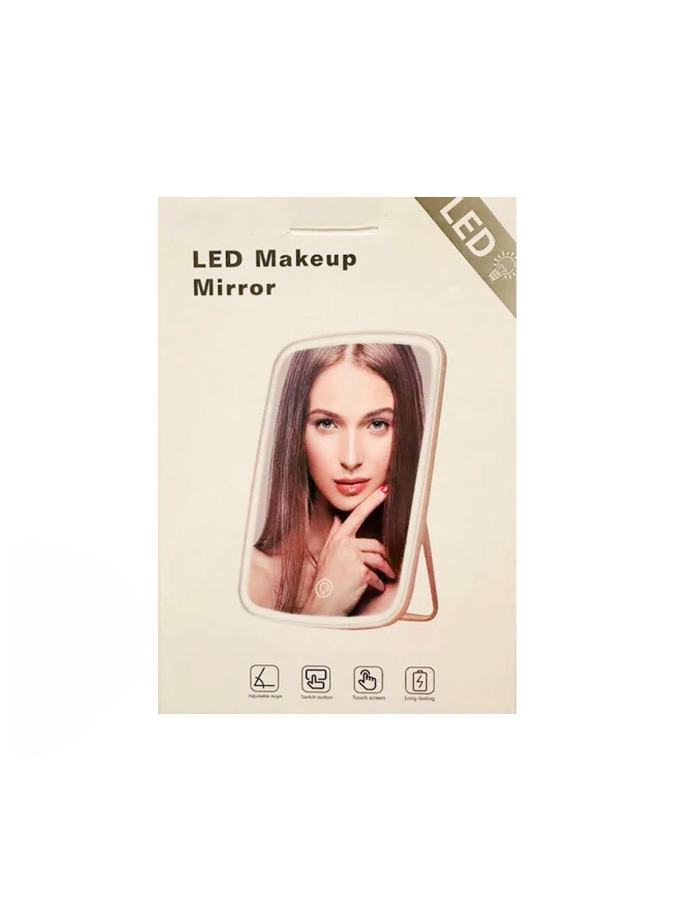 Espejo De Maquillaje Led Iluminación Portátil Recargable-3
