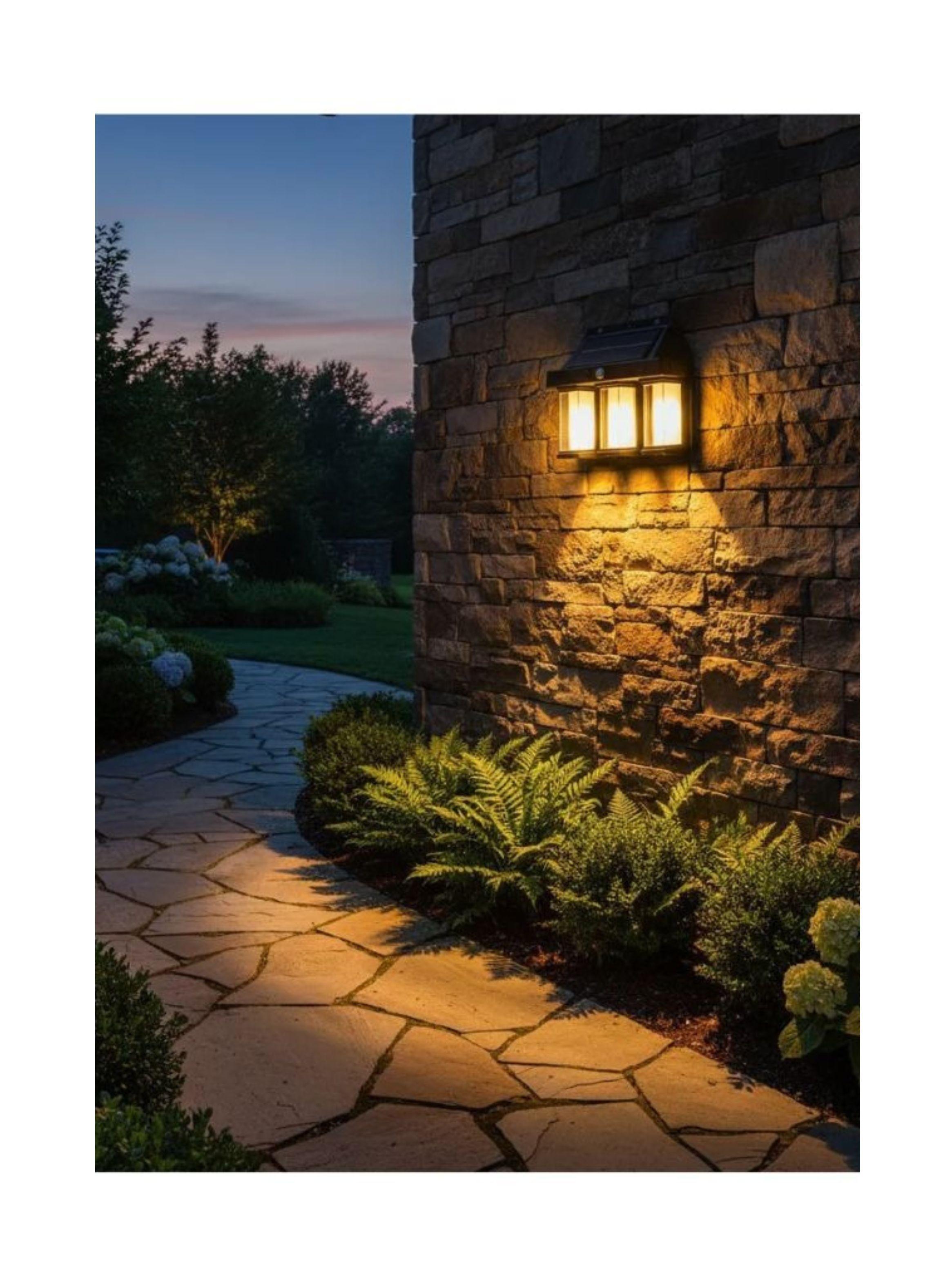 Foco Solar Led Sensor Movimiento Exterior Aplique -1