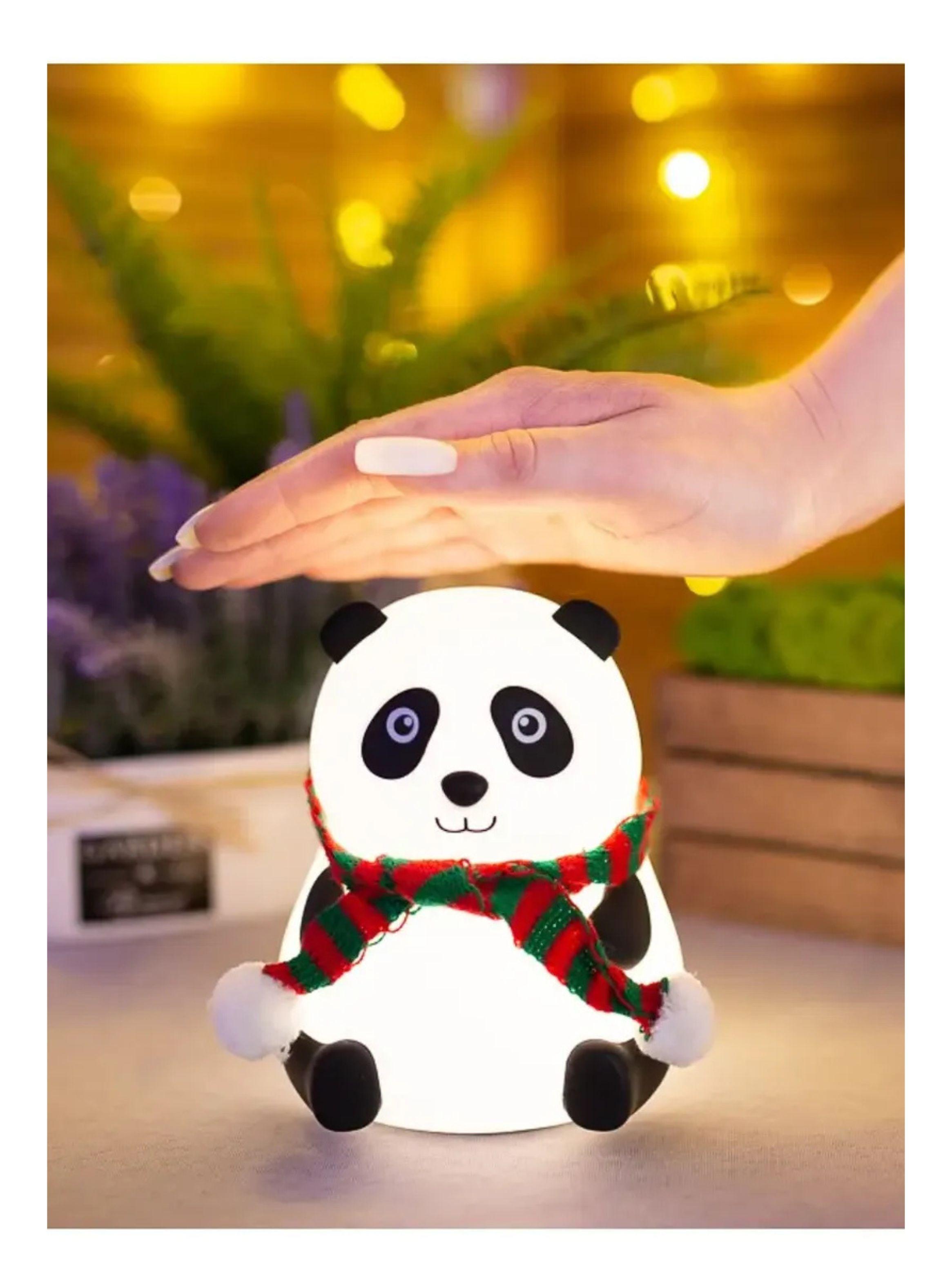 Lámpara Oso Panda Silicona Espantacuco Led Recargable-2