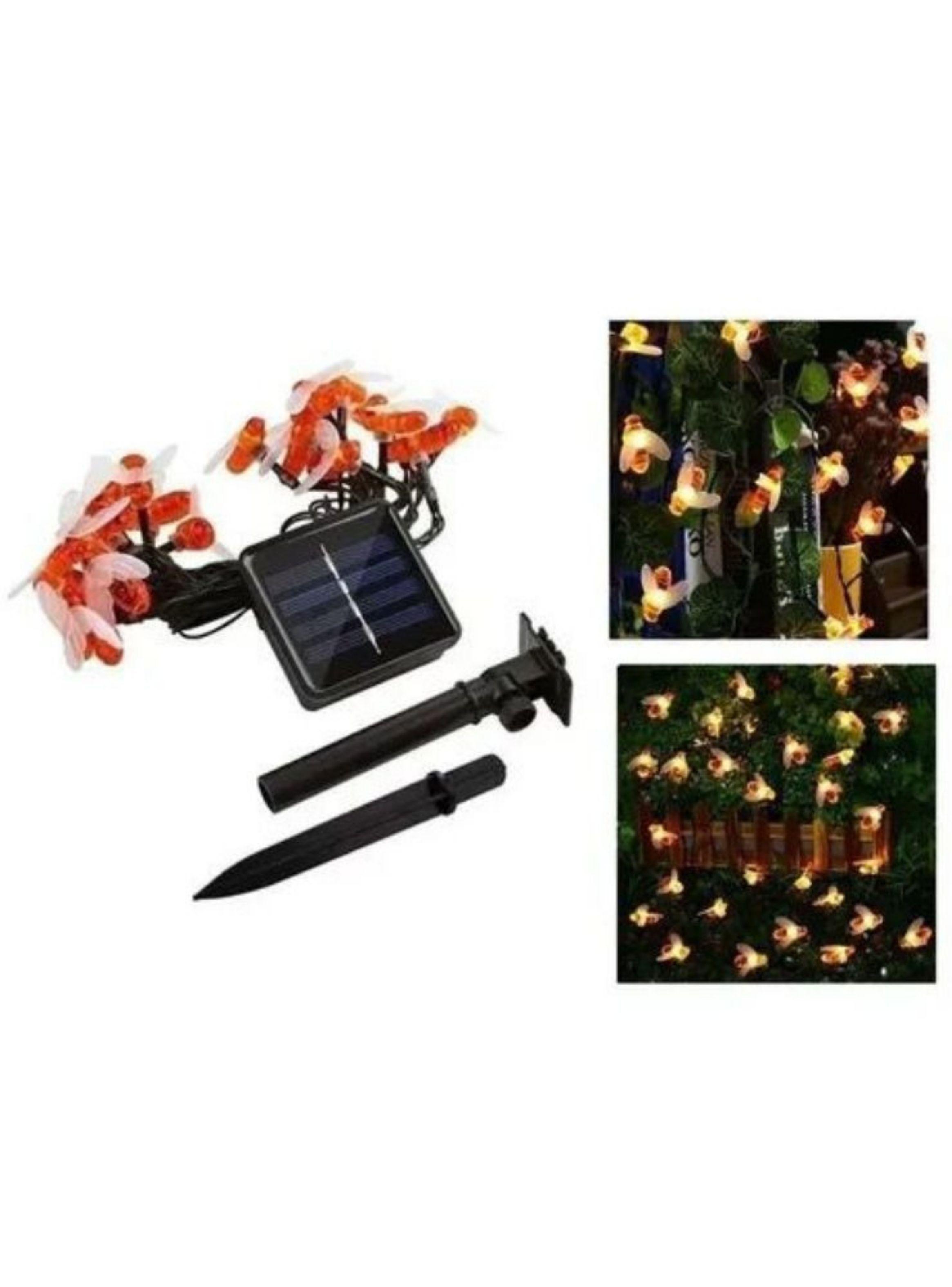 Guirnalda Solar Led Forma De Abeja Impermeable Decoración Jardín-3