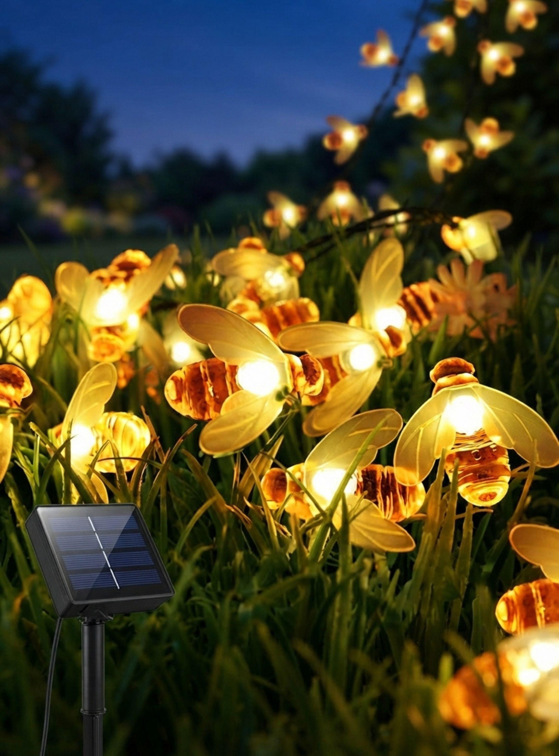 Guirnalda Solar Led Forma De Abeja Impermeable Decoración Jardín-2