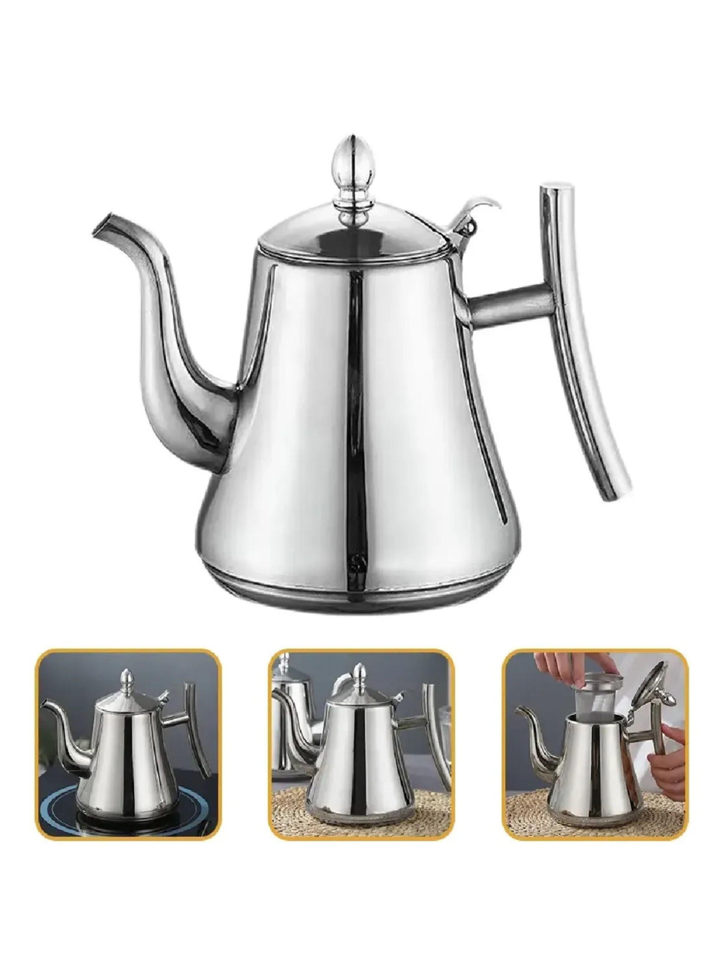 Tetera Acero Inoxidable 1l Con Filtro Infusor Clásica-2