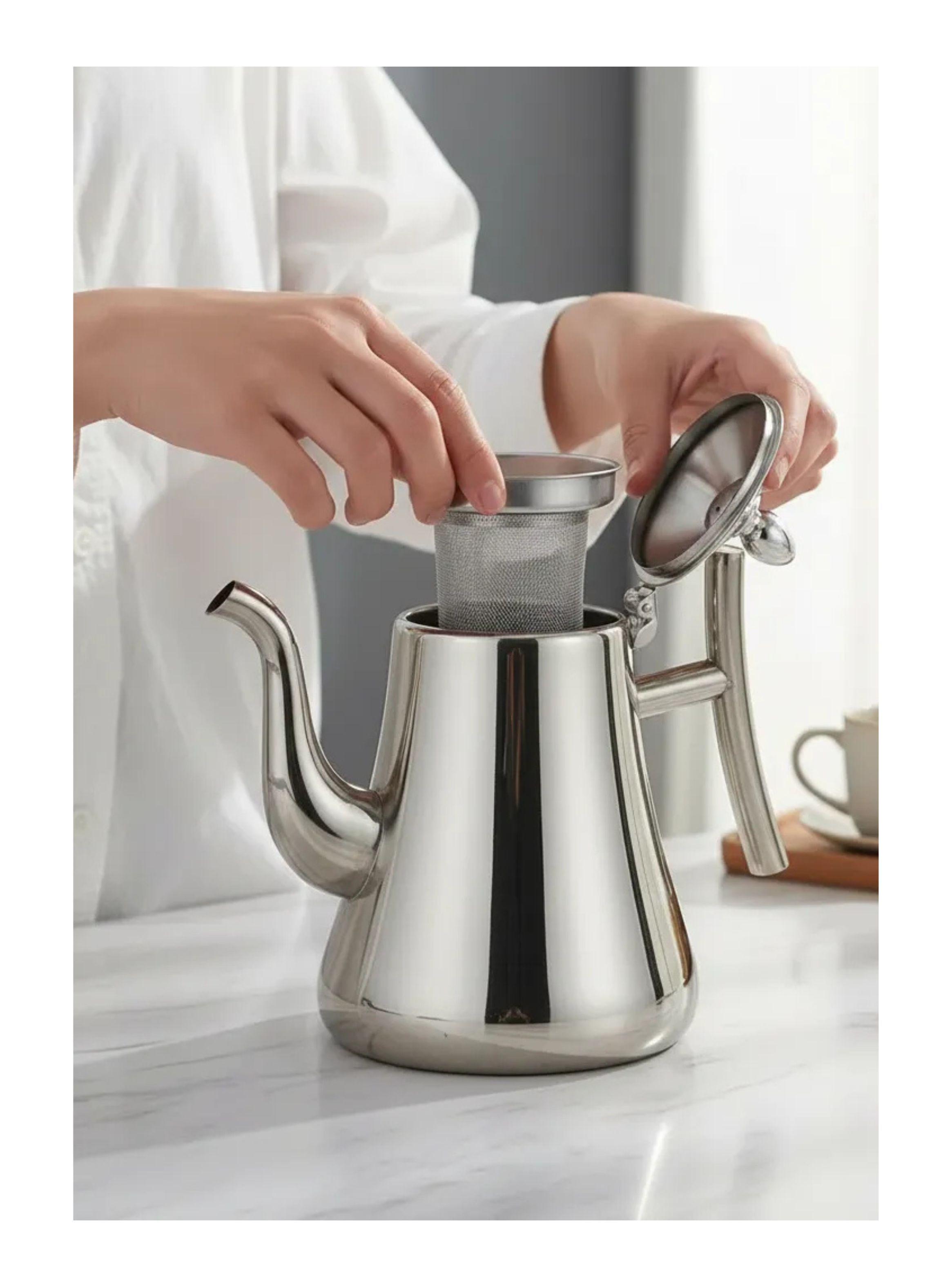 Tetera Acero Inoxidable 1l Con Filtro Infusor Clásica-4
