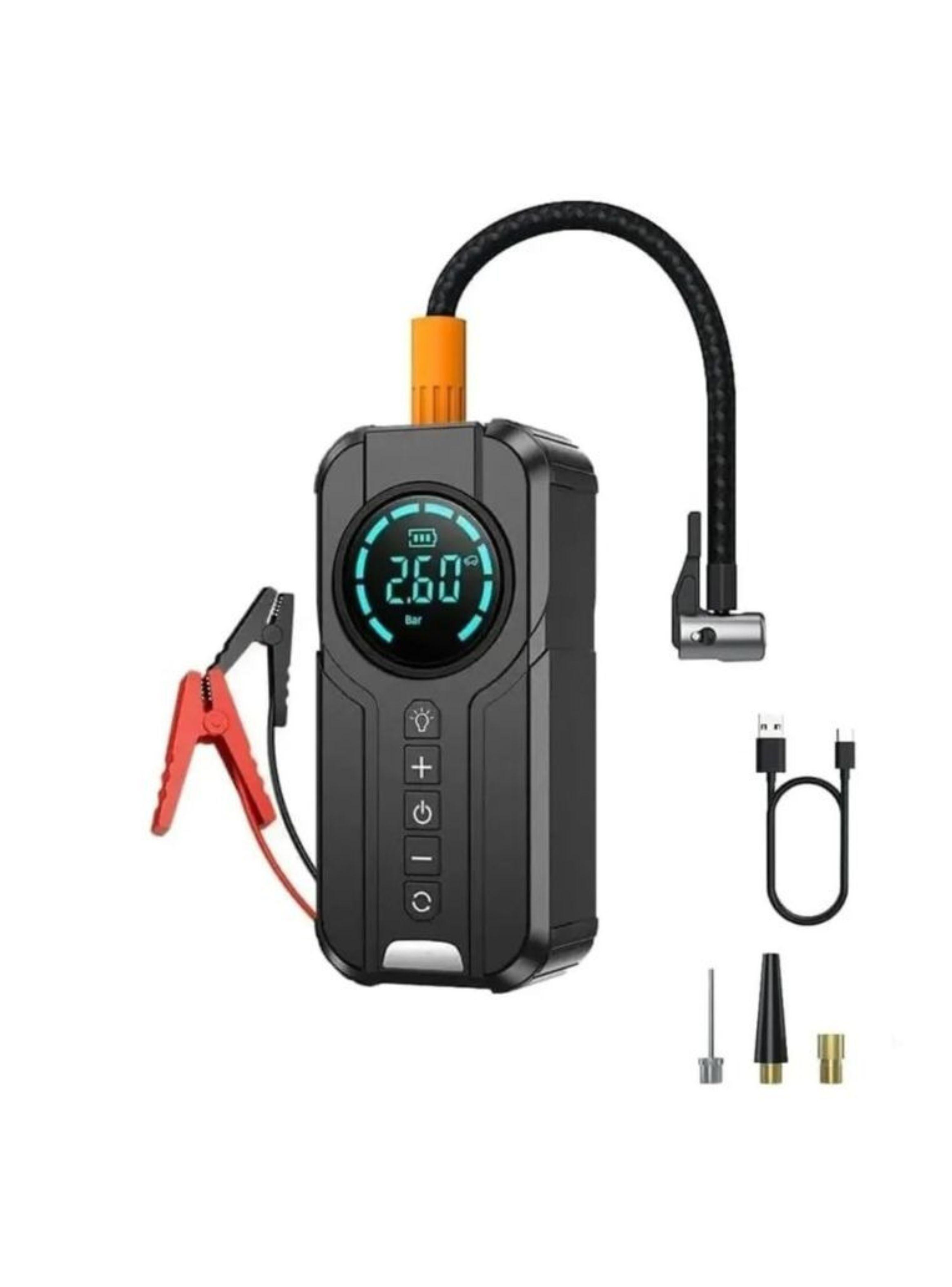 Compresor Aire Portatil Arrancador De Bateria Auto-0
