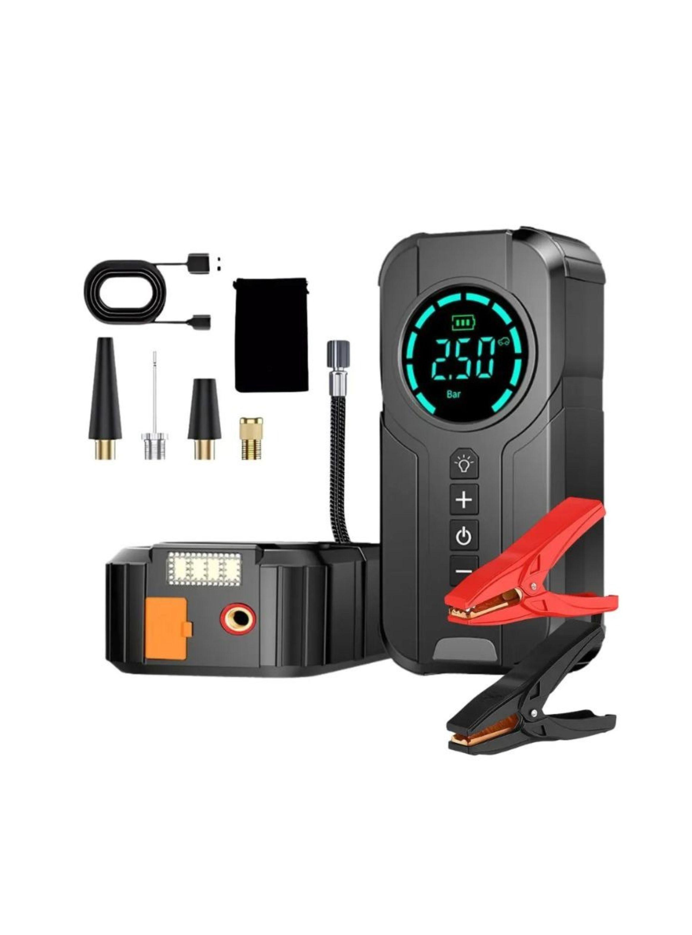 Compresor Aire Portatil Arrancador De Bateria Auto-3