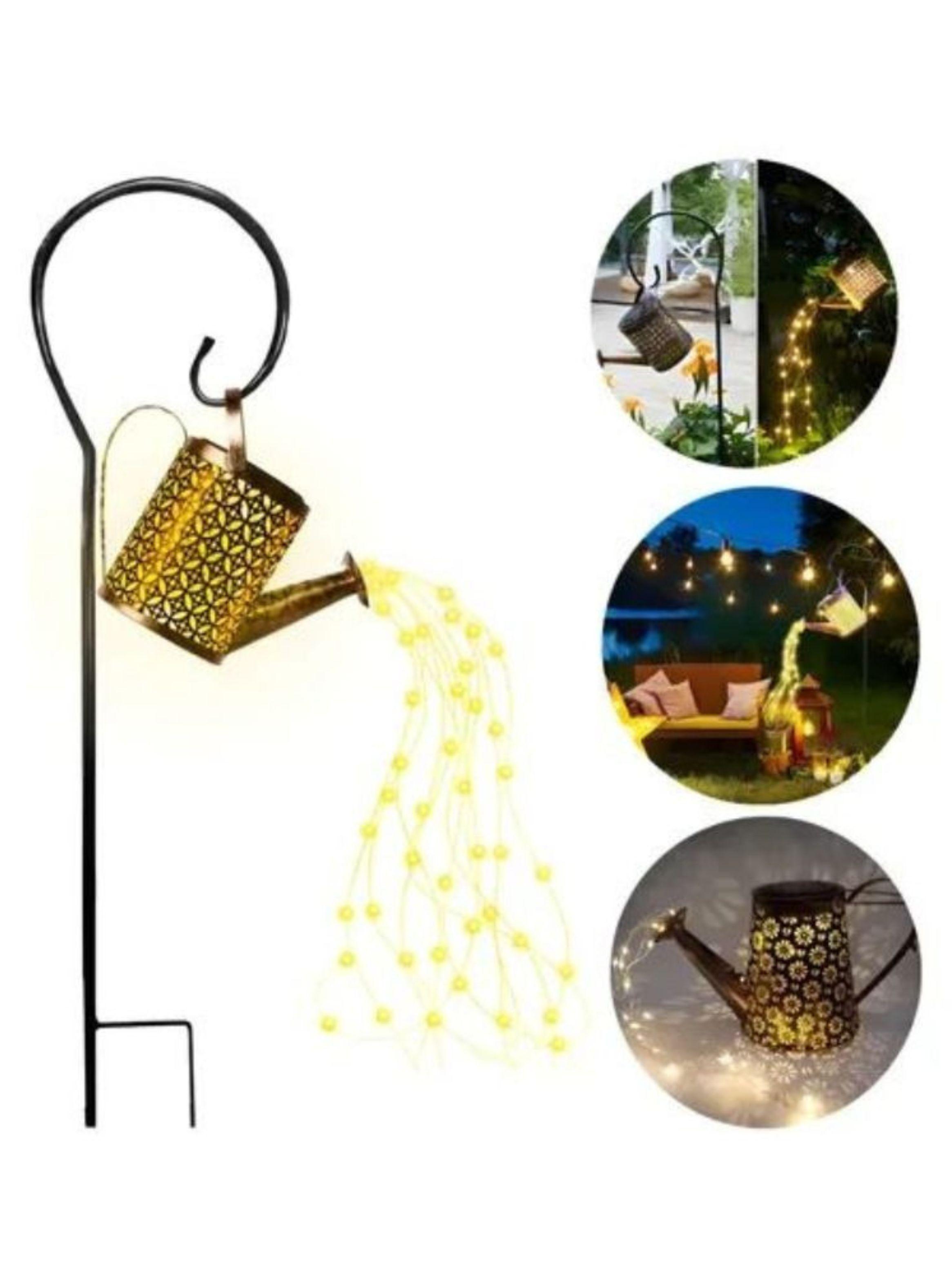  Regadera Solar Decorativa Jardín Con Luces Led Cascada-2