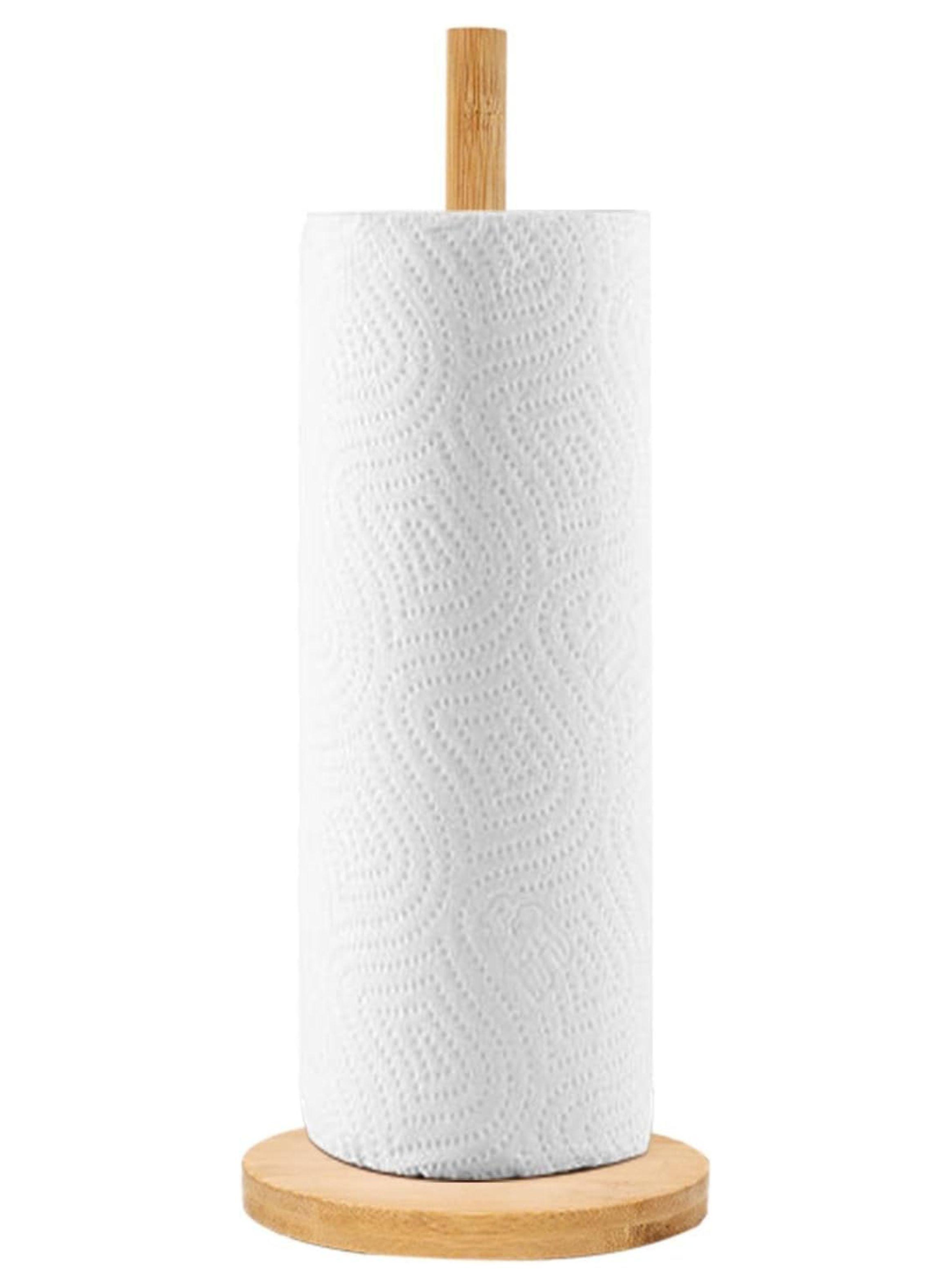 Porta Rollo De Cocina Madera Bambú Soporte Toalla Nova 43x14cm-4