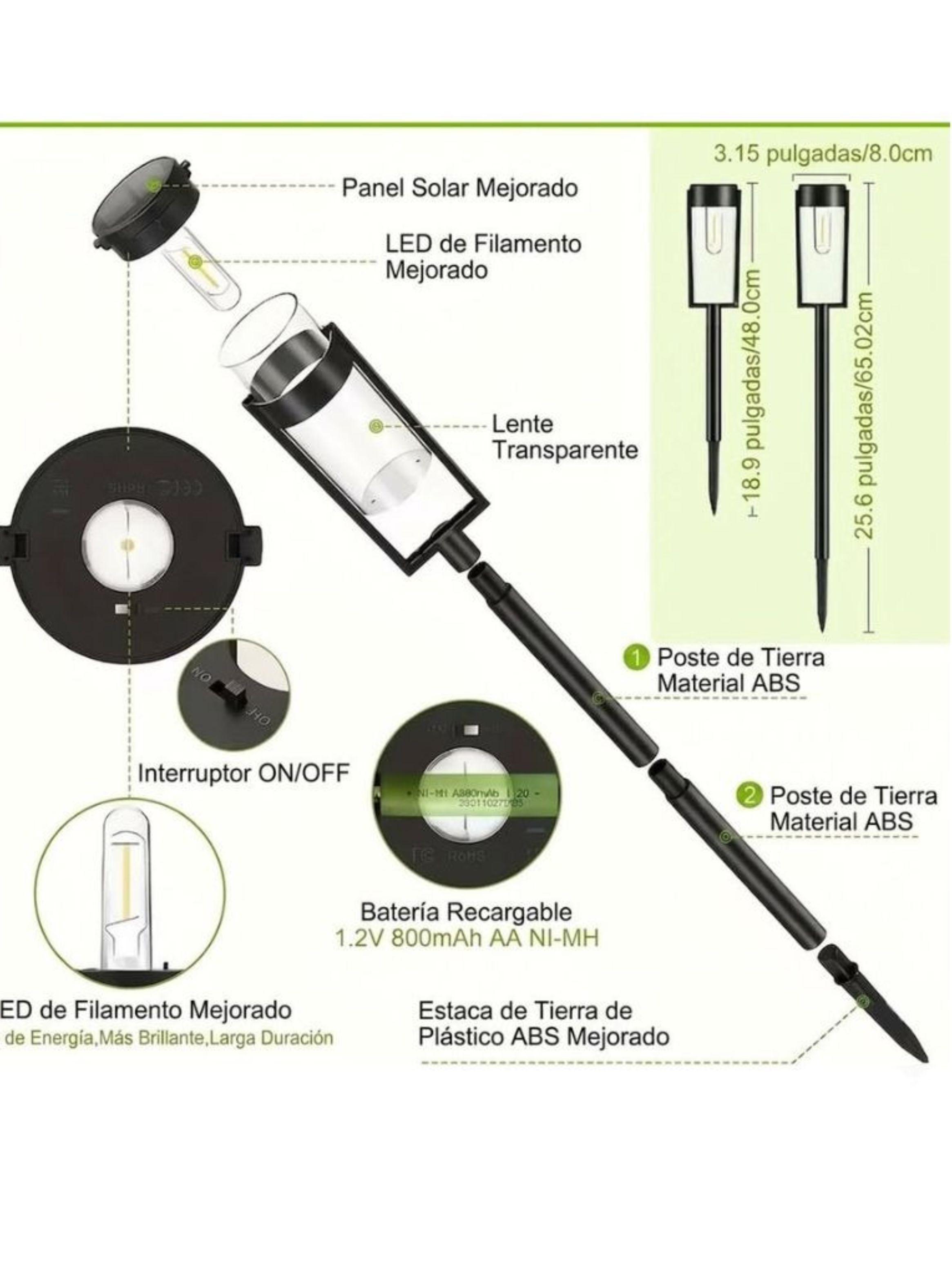 Estaca Solar Led Jardín Foco Exterior Luces Decorativas-2