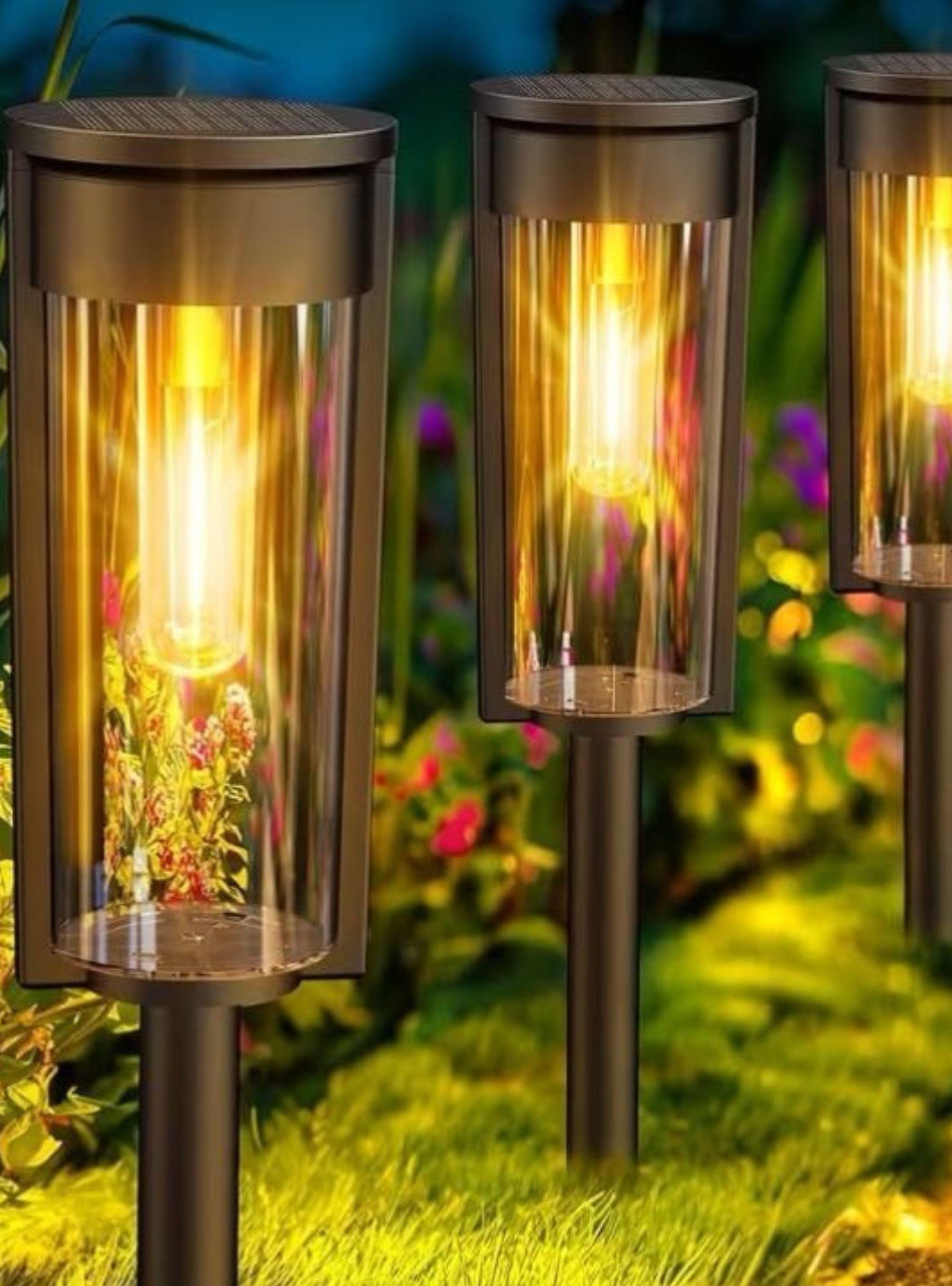 Estaca Solar Led Jardín Foco Exterior Luces Decorativas-3