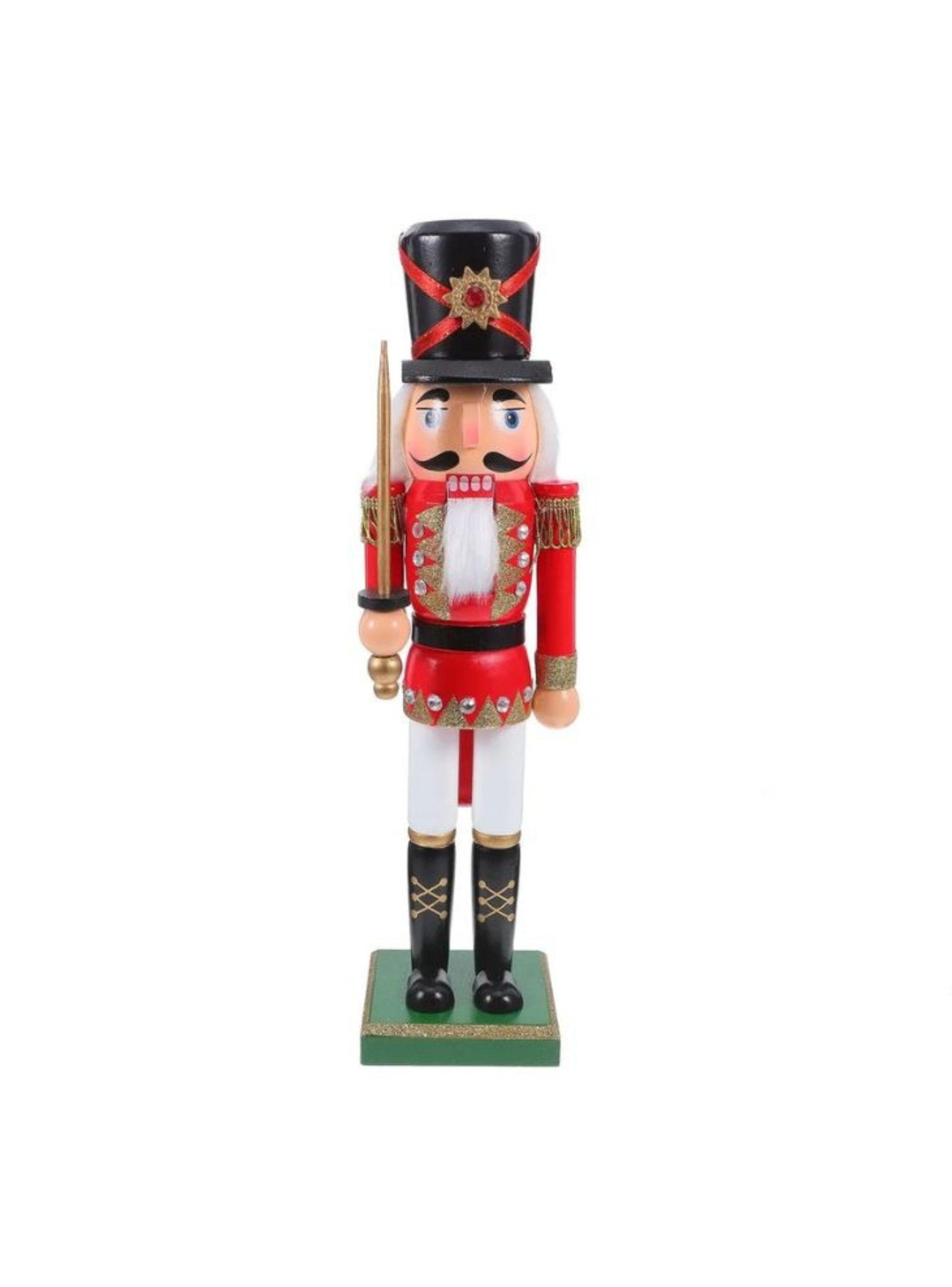 Cascanueces Navideño De Madera Soldado Espada 39cm-0