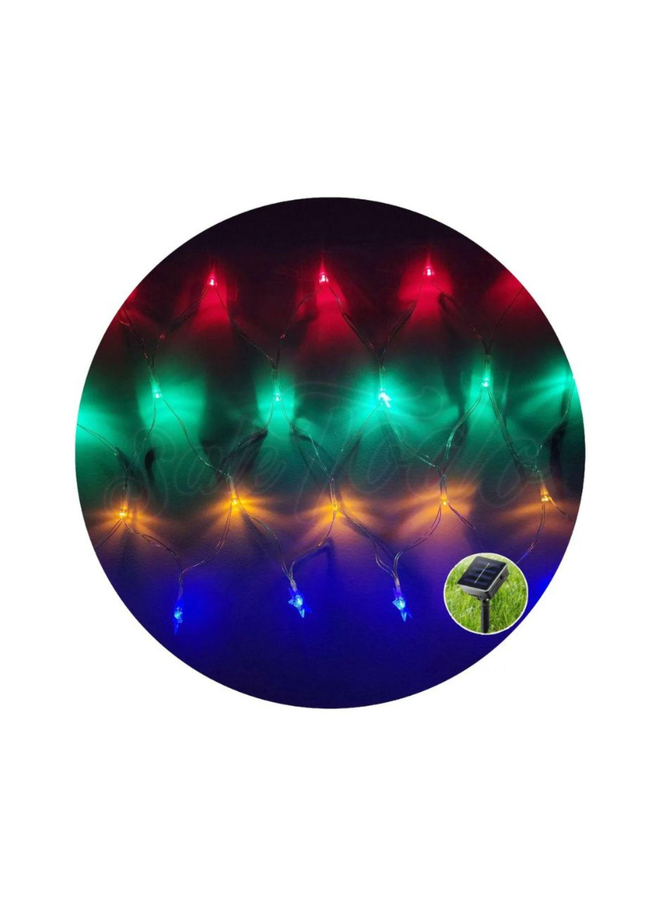 Malla Estrella Cascada De Luces Solares 100 LED Multicolor 3m-0