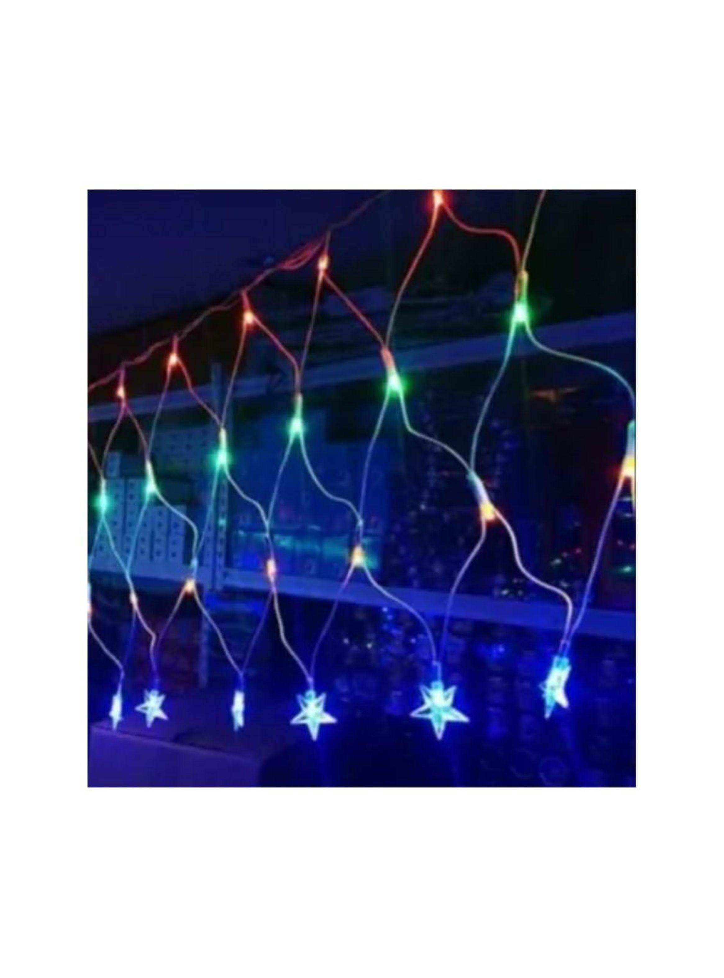 Malla Estrella Cascada De Luces Solares 100 LED Multicolor 3m-2