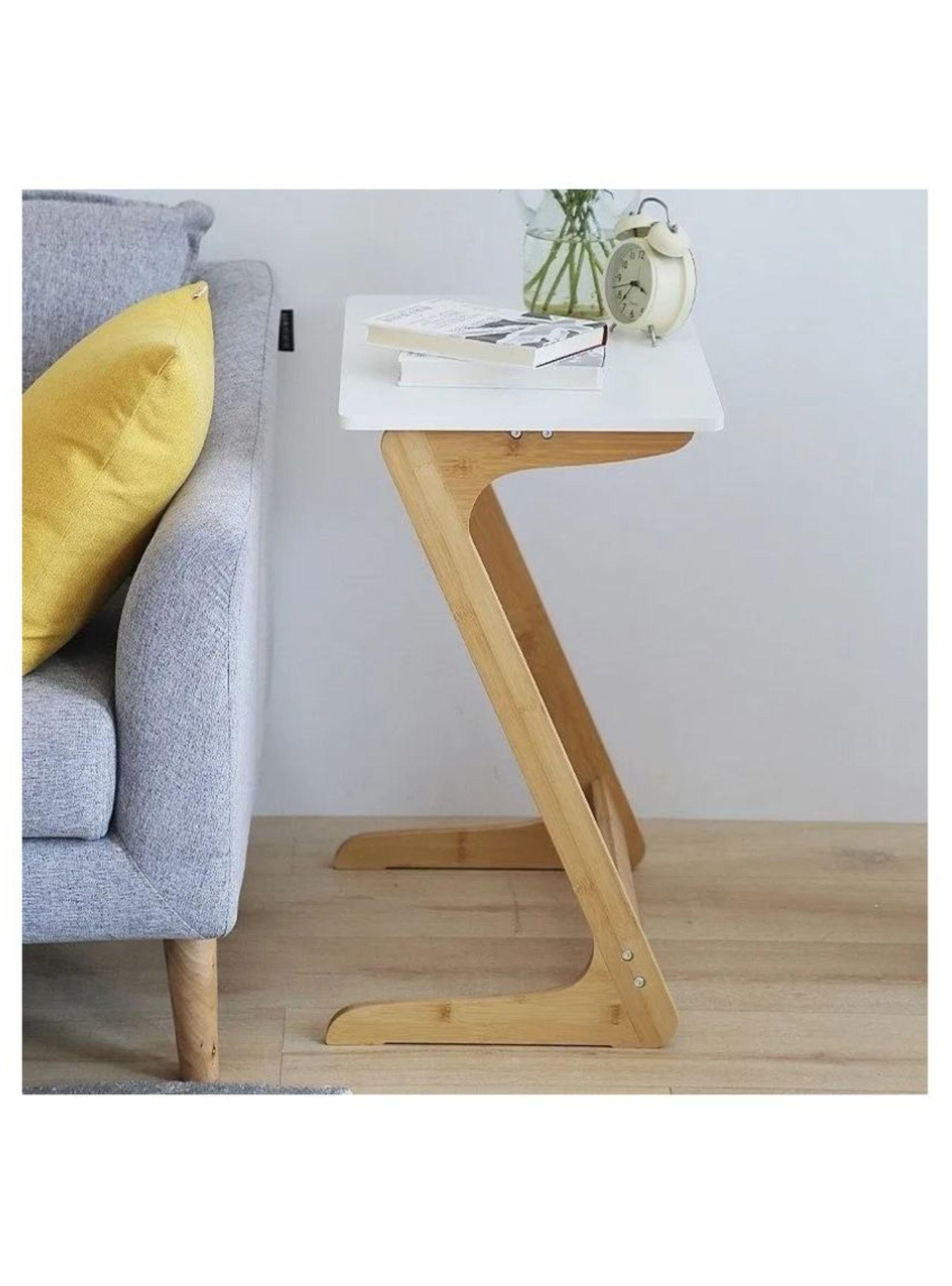 Mesa Auxiliar Nórdica Multifuncional De Bambú-3