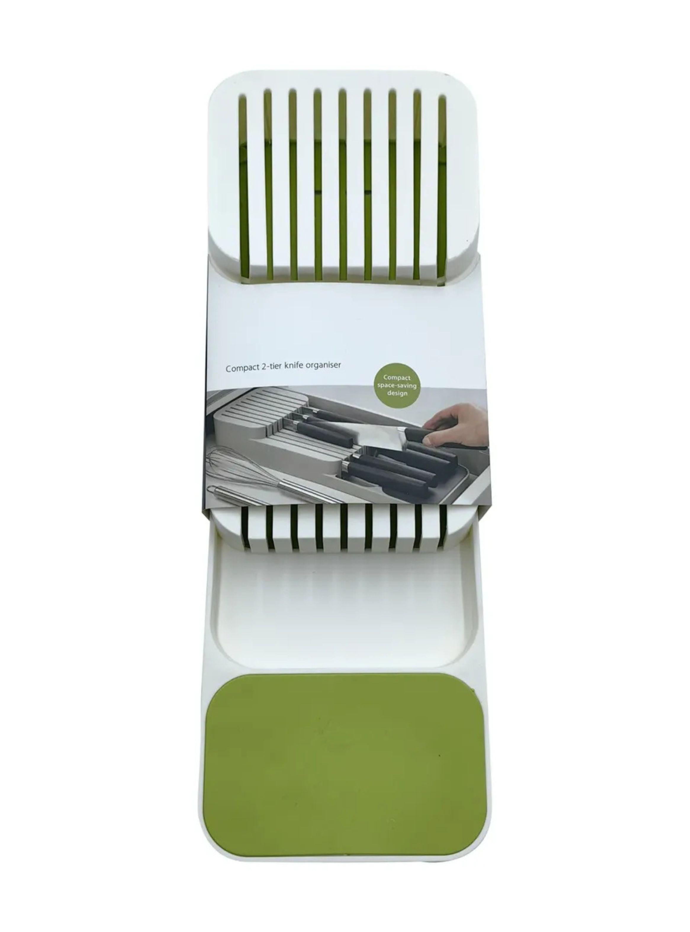 Organizador De Cuchillos Cajón Compacto Doble Nivel Cubiertos-2