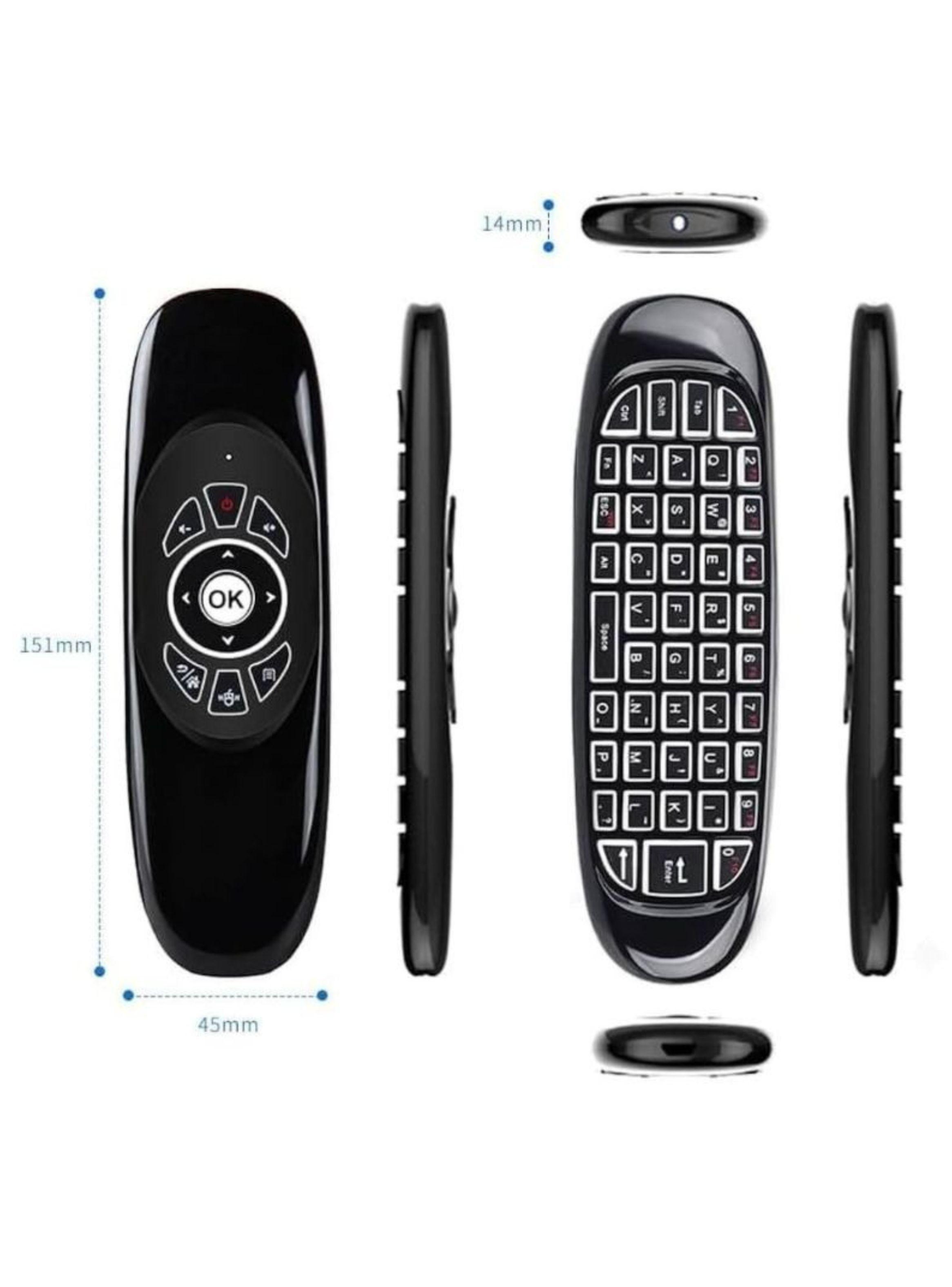  Air Mouse Teclado QWERTY Inalámbrico RGB 7 Colores Smart TV PC-1