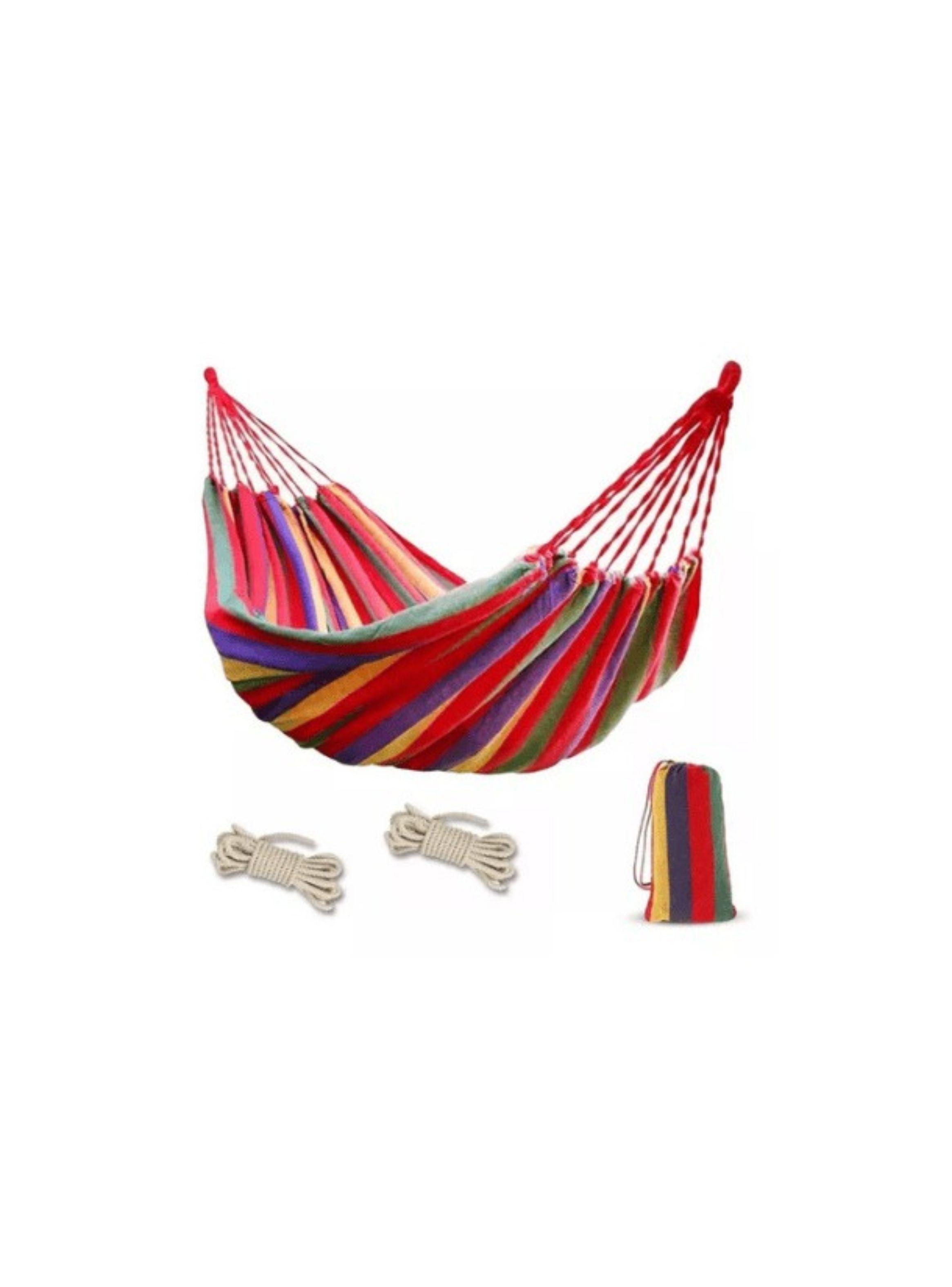 Hamaca De Algodon Jardin Camping Hogar Portatil 70X175 cm-2