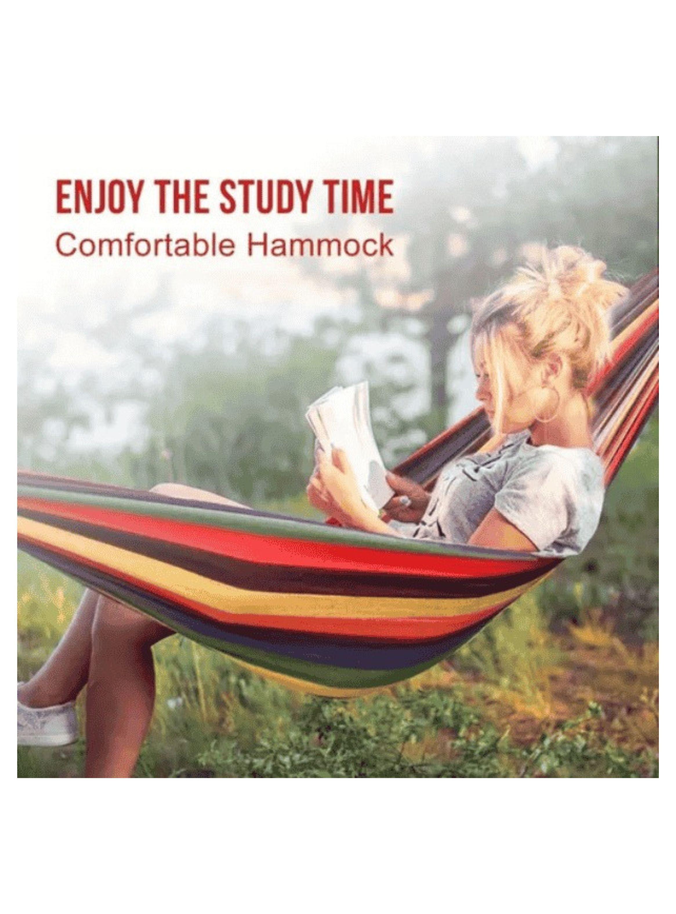 Hamaca De Algodon Jardin Camping Hogar Portatil 70X175 cm-4