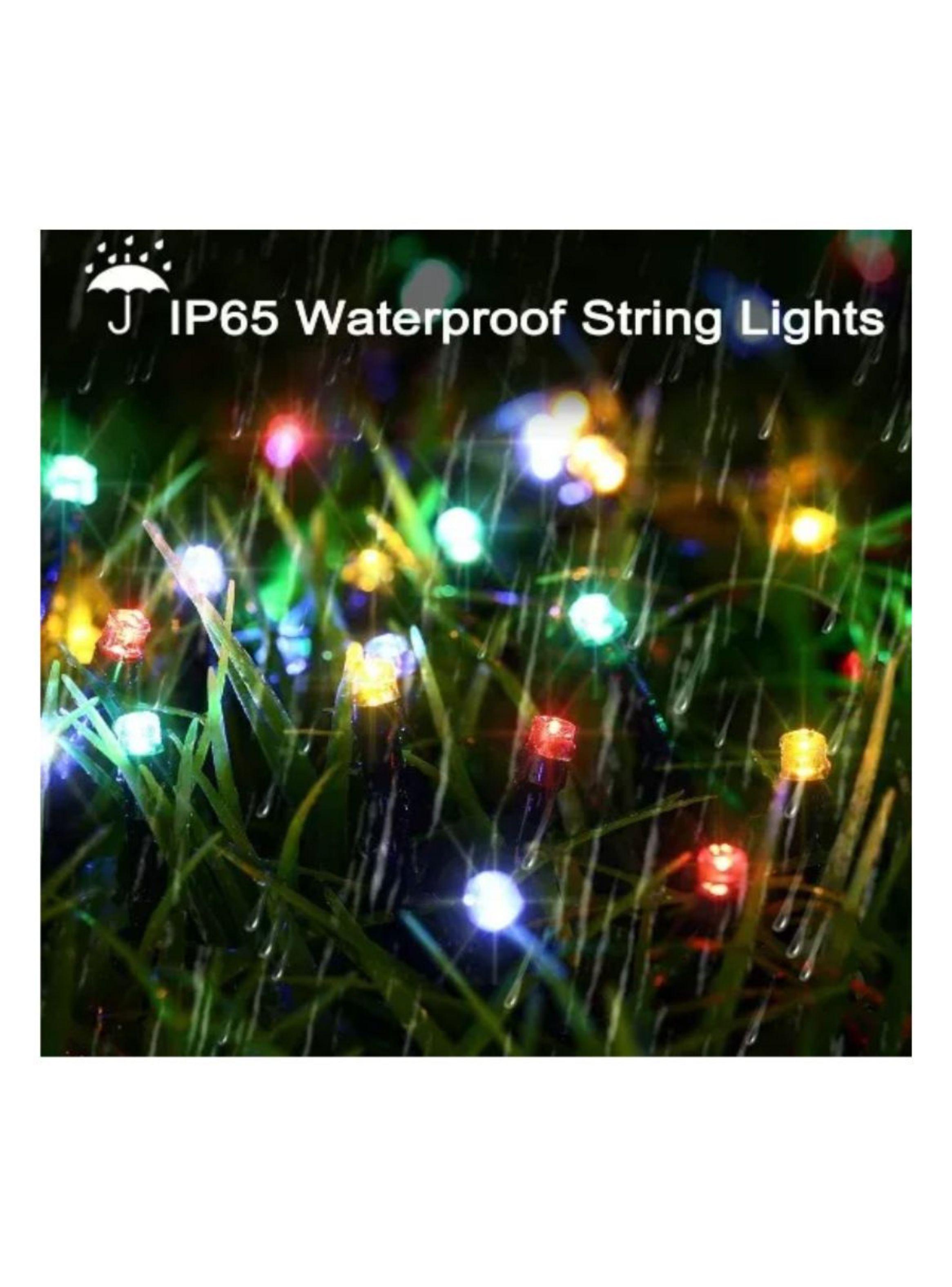 Luces De Navidad De Exteriores 100 LED Multicolor Con Panel Solar-3