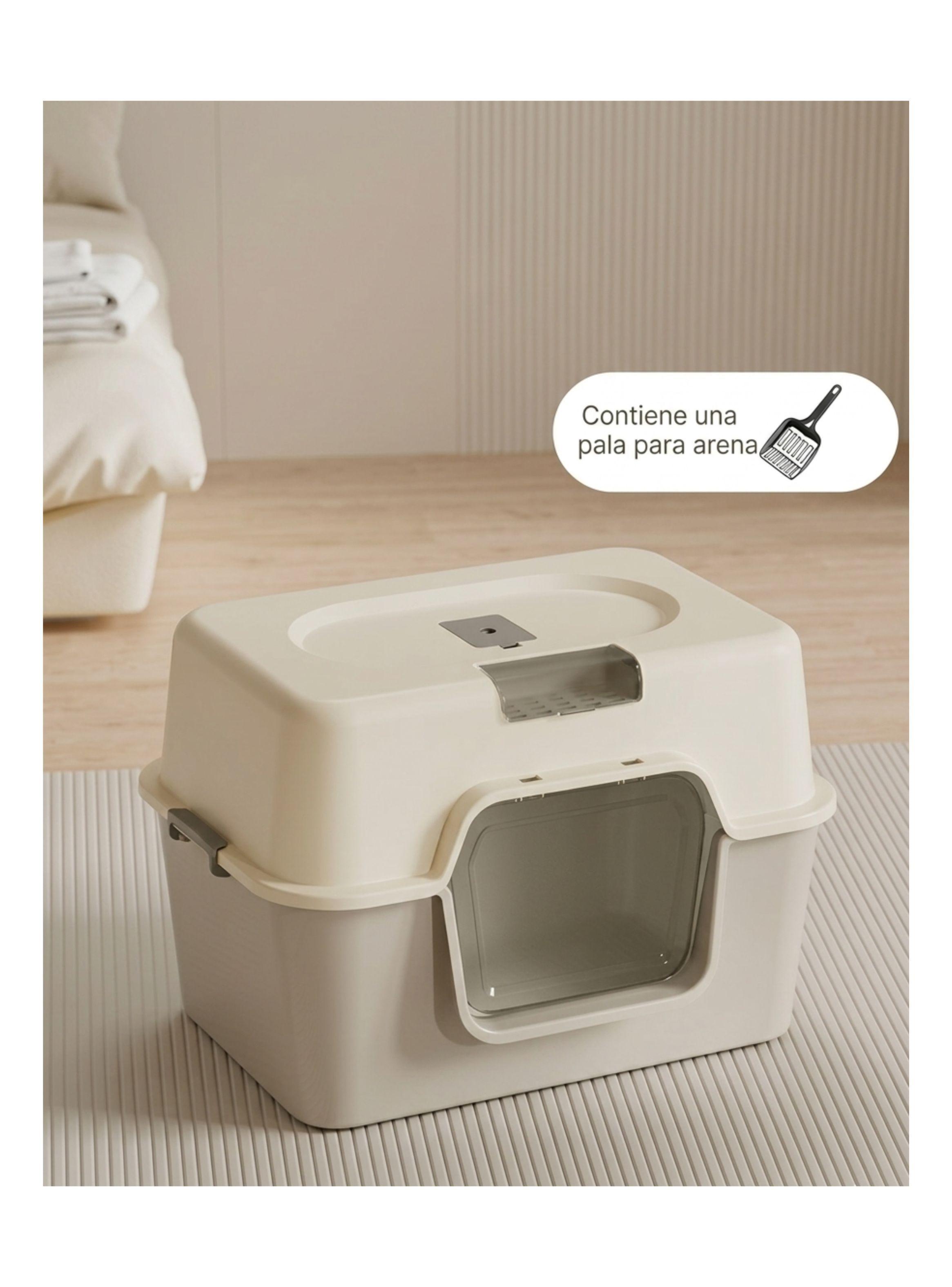 Arenero Bandeja Sanitaria Higiene para Gatos Desmontable Gris-2