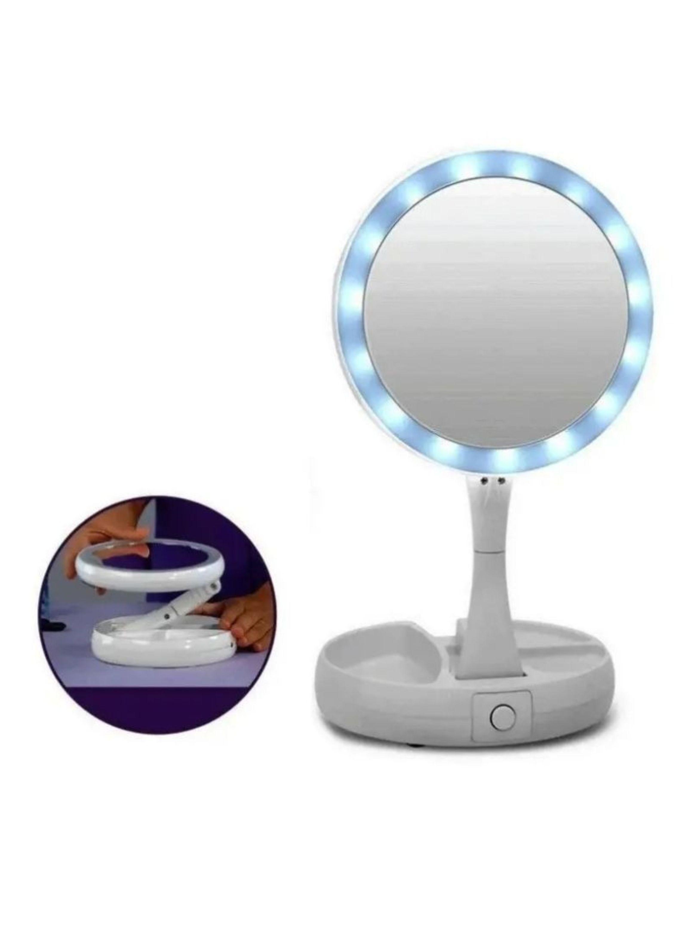  Espejo Con Luz Led Tocador Organizador Portatil Aumento-5