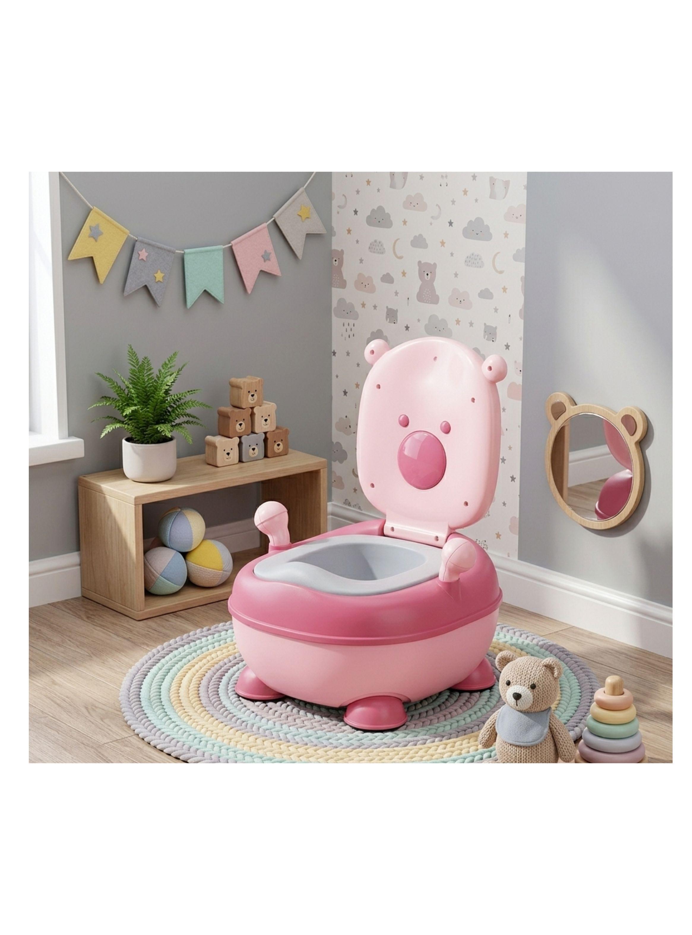 Pelela Bacinica Infantil Diseño Osito Asiento Acolchado -3