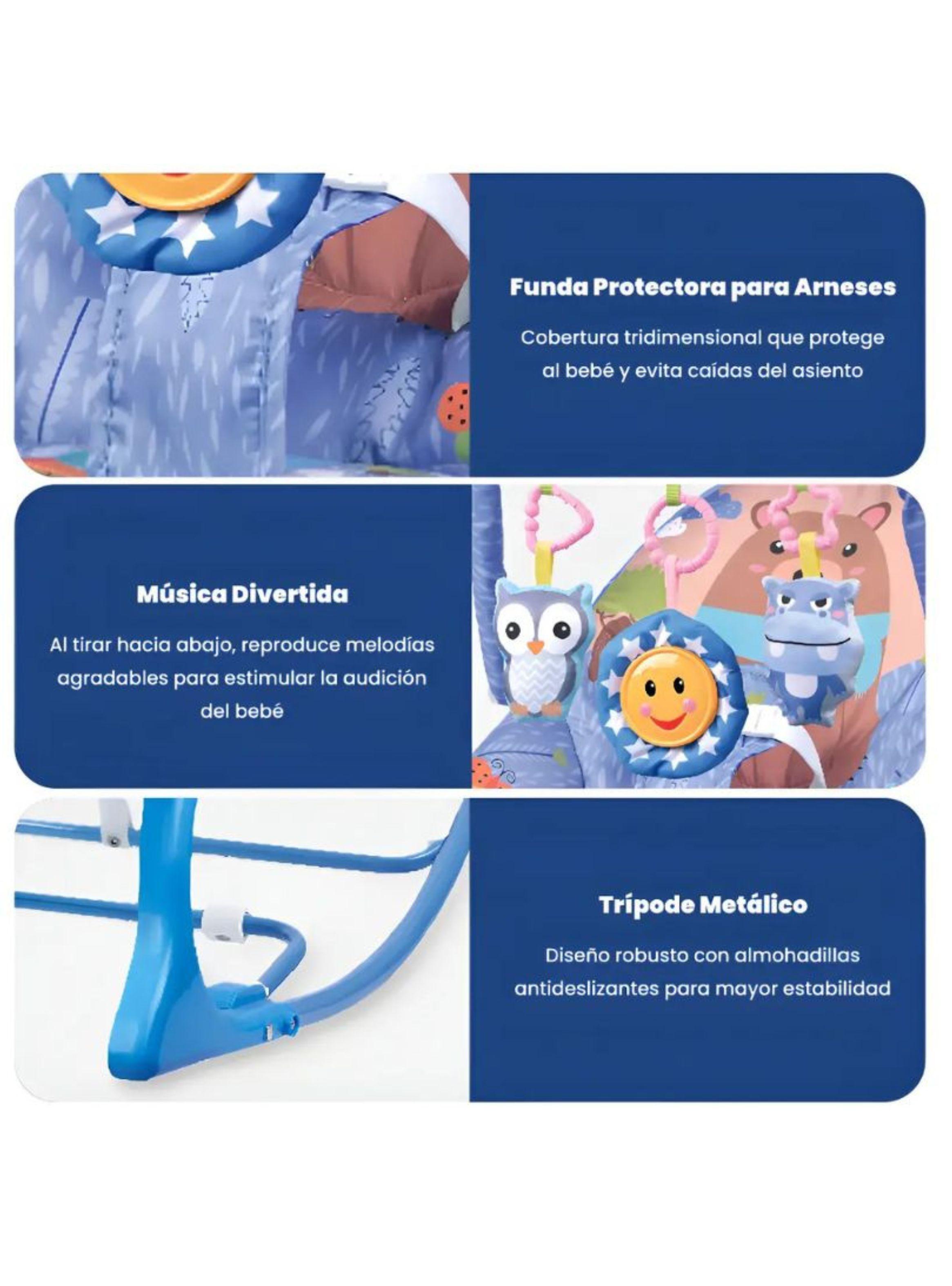 Silla Nido Mecedora para Bebés y Niños con Barra Juguetes Desmontable-2