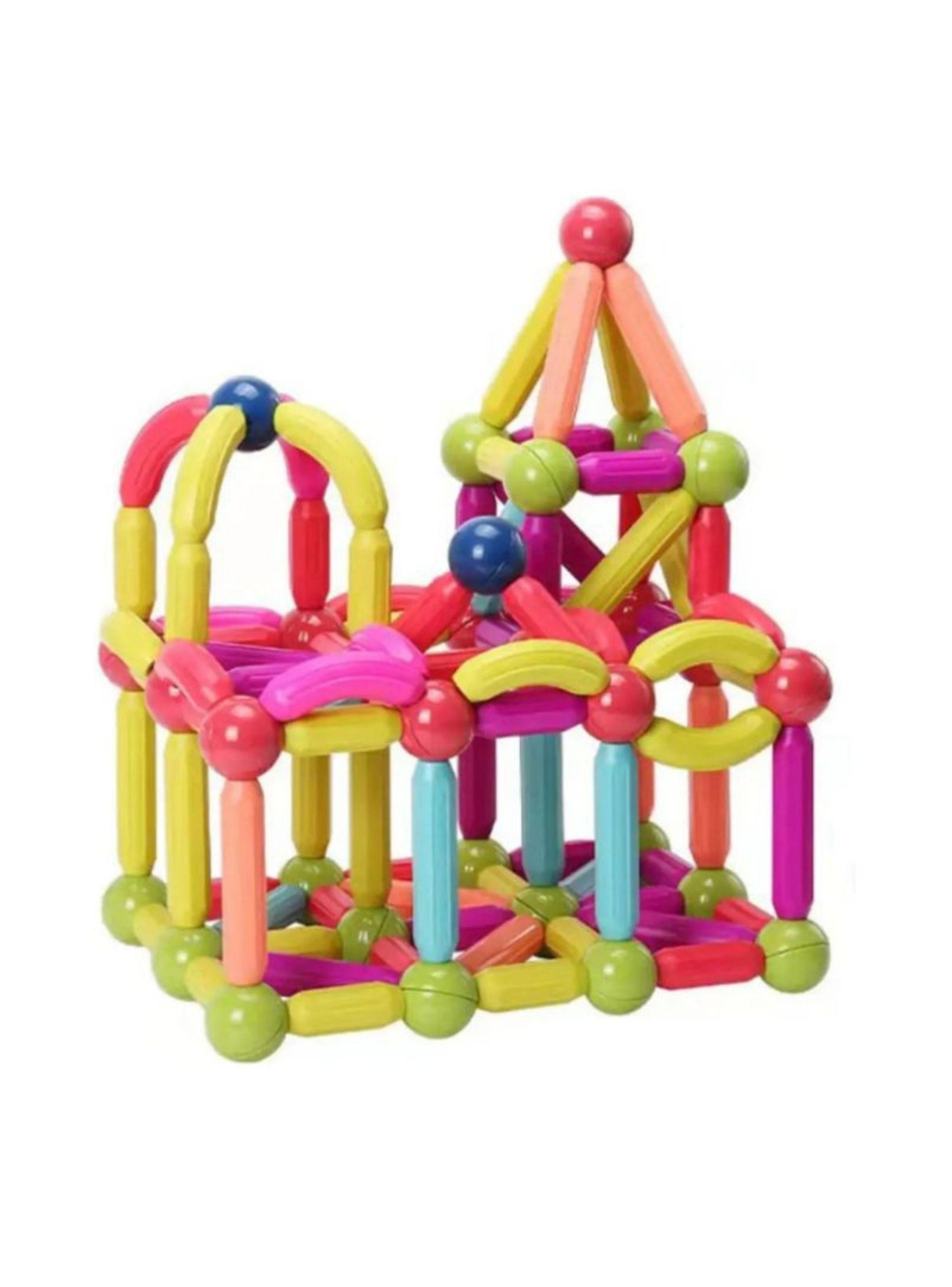 Bloques Magnéticos Construcción 64 Pcs Set Didáctico-0
