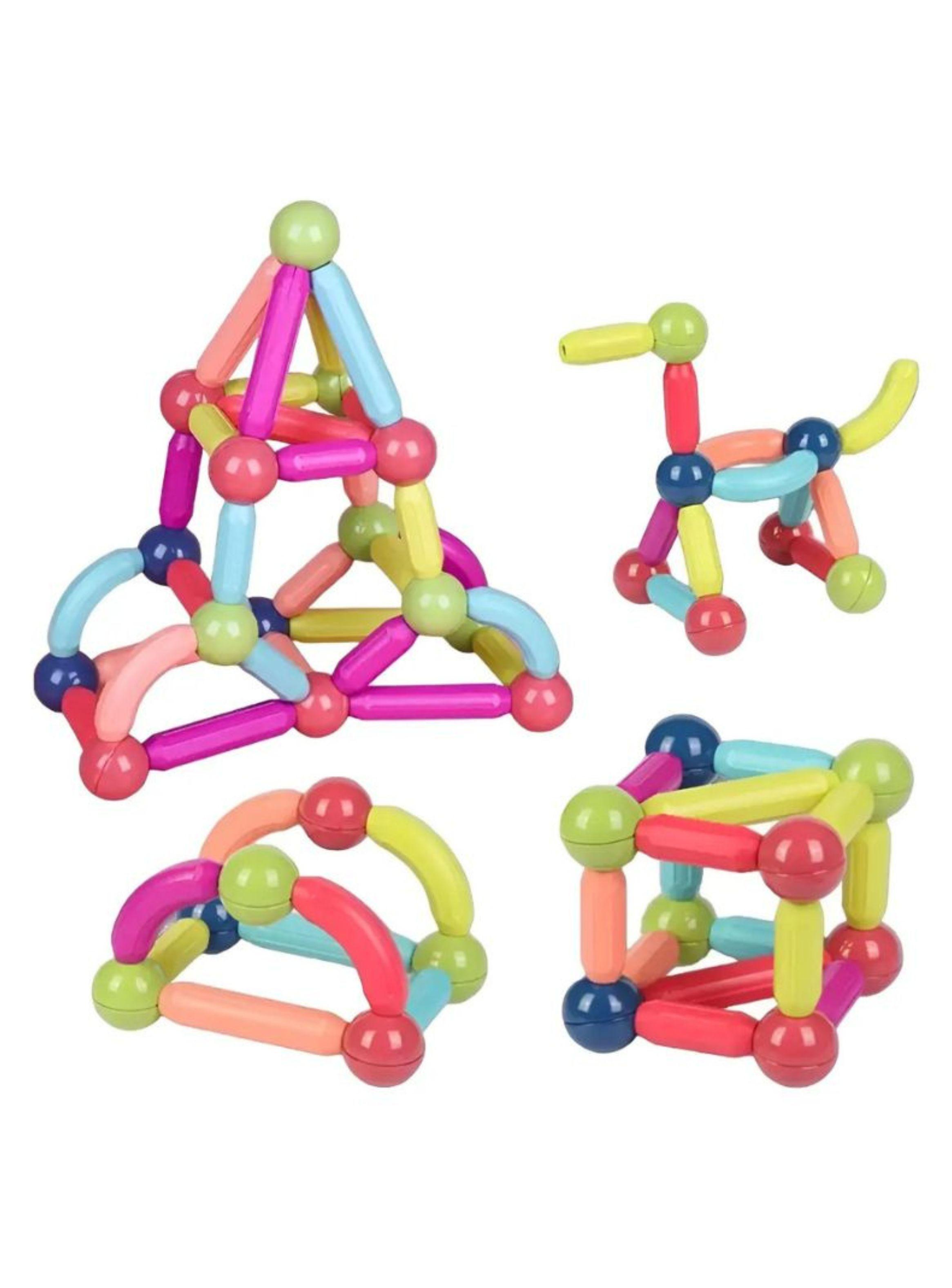 Bloques Magnéticos Construcción 64 Pcs Set Didáctico-3