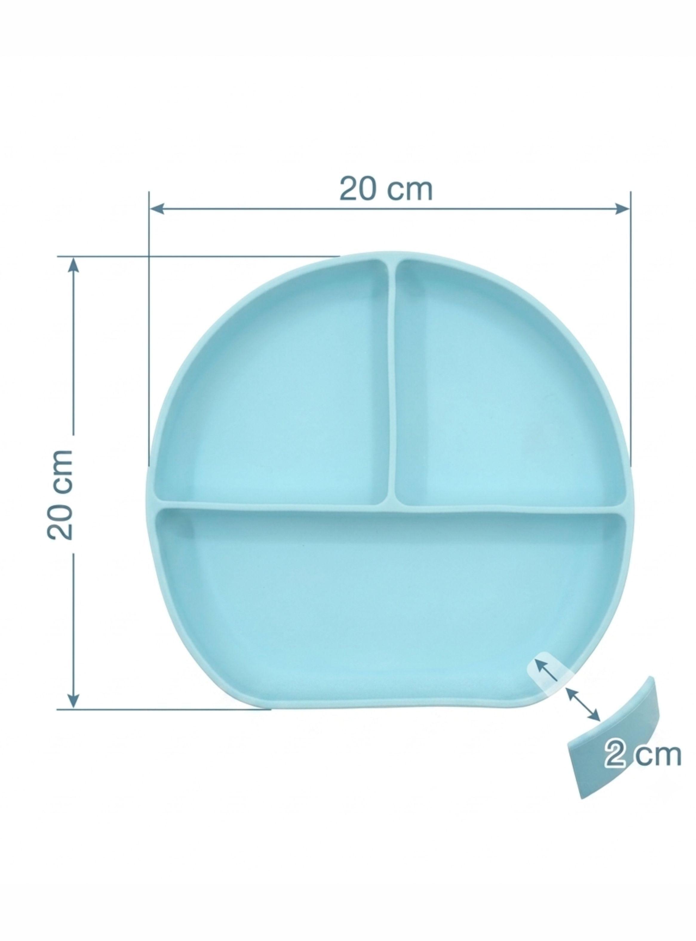 Plato Silicona Bebé Con Divisiones Y Ventosa -2