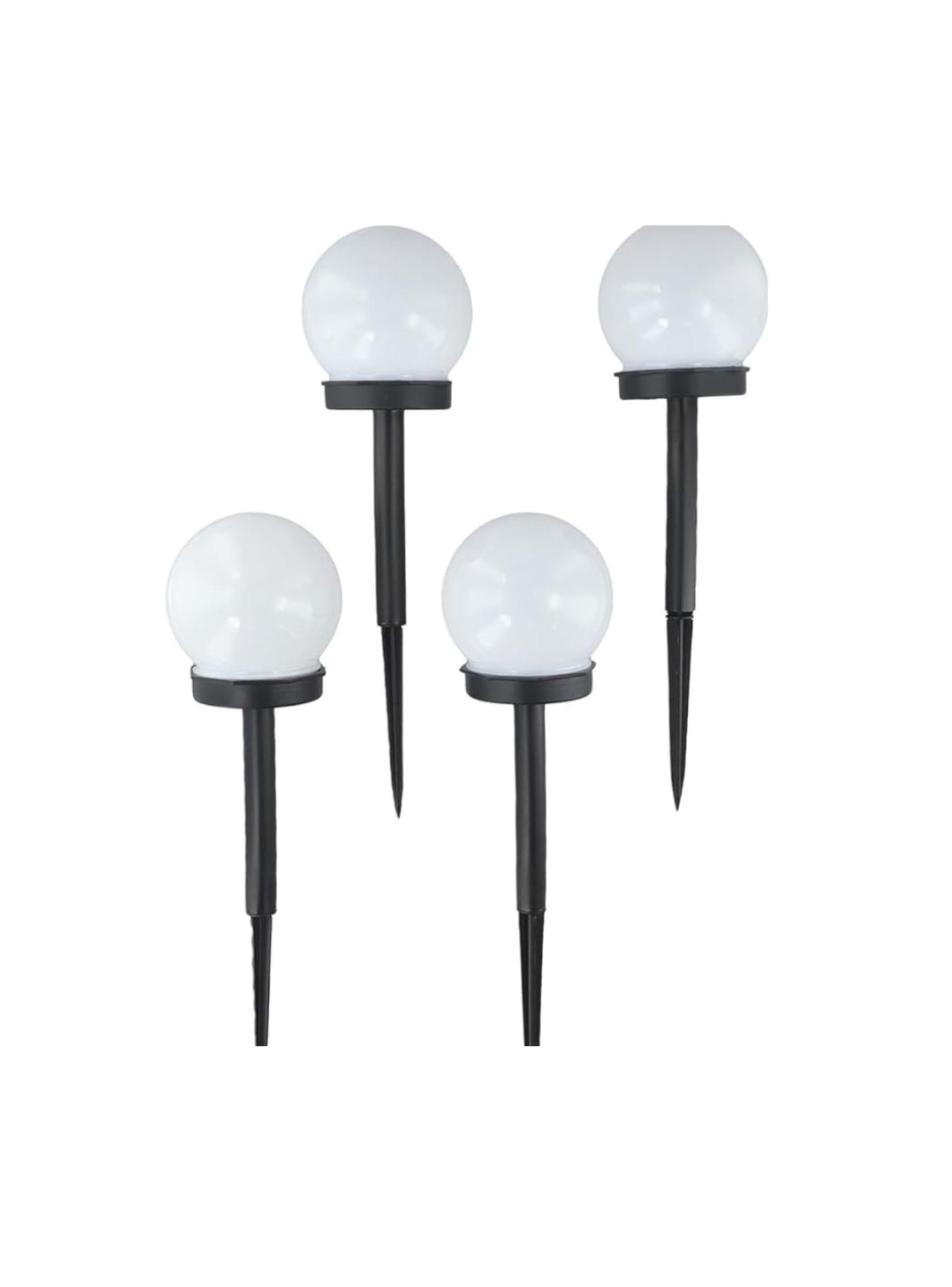 Lampara estaca redonda para jardin globo exterior solar-0