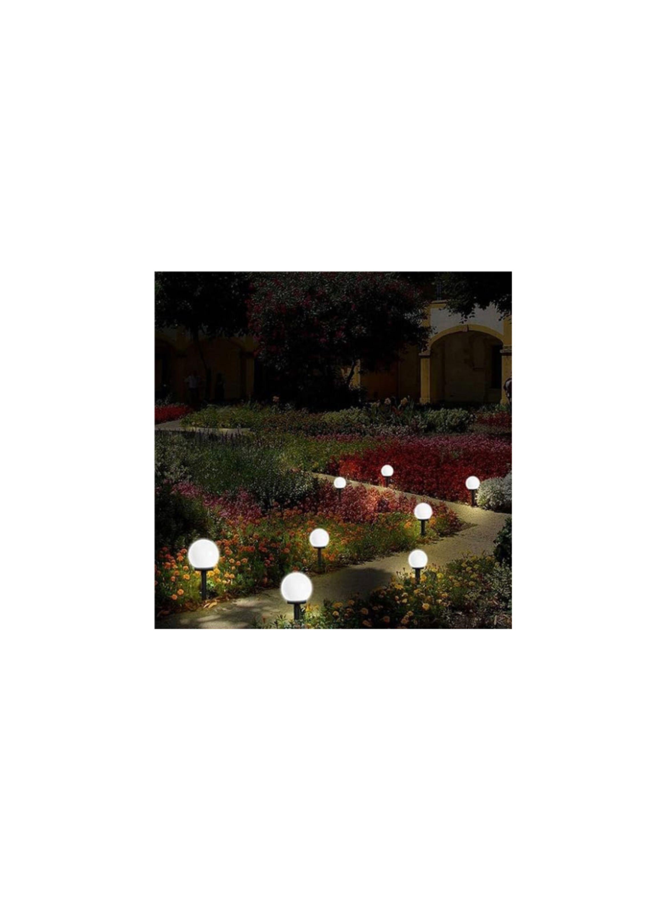 Lampara estaca redonda para jardin globo exterior solar-3