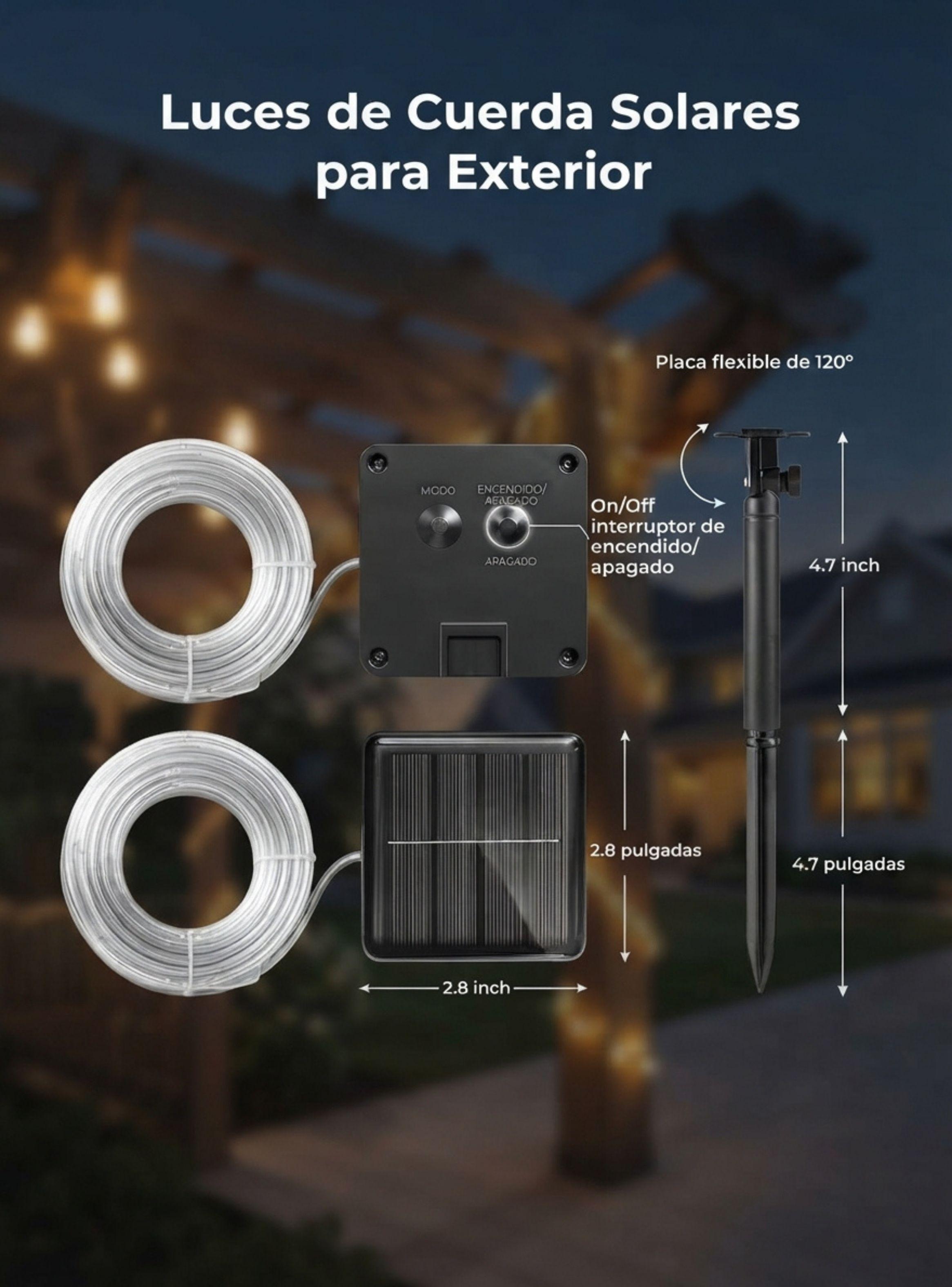 Manguera Luces Led Solar Exterior Jardin Decoracion Multicolor 10m-1