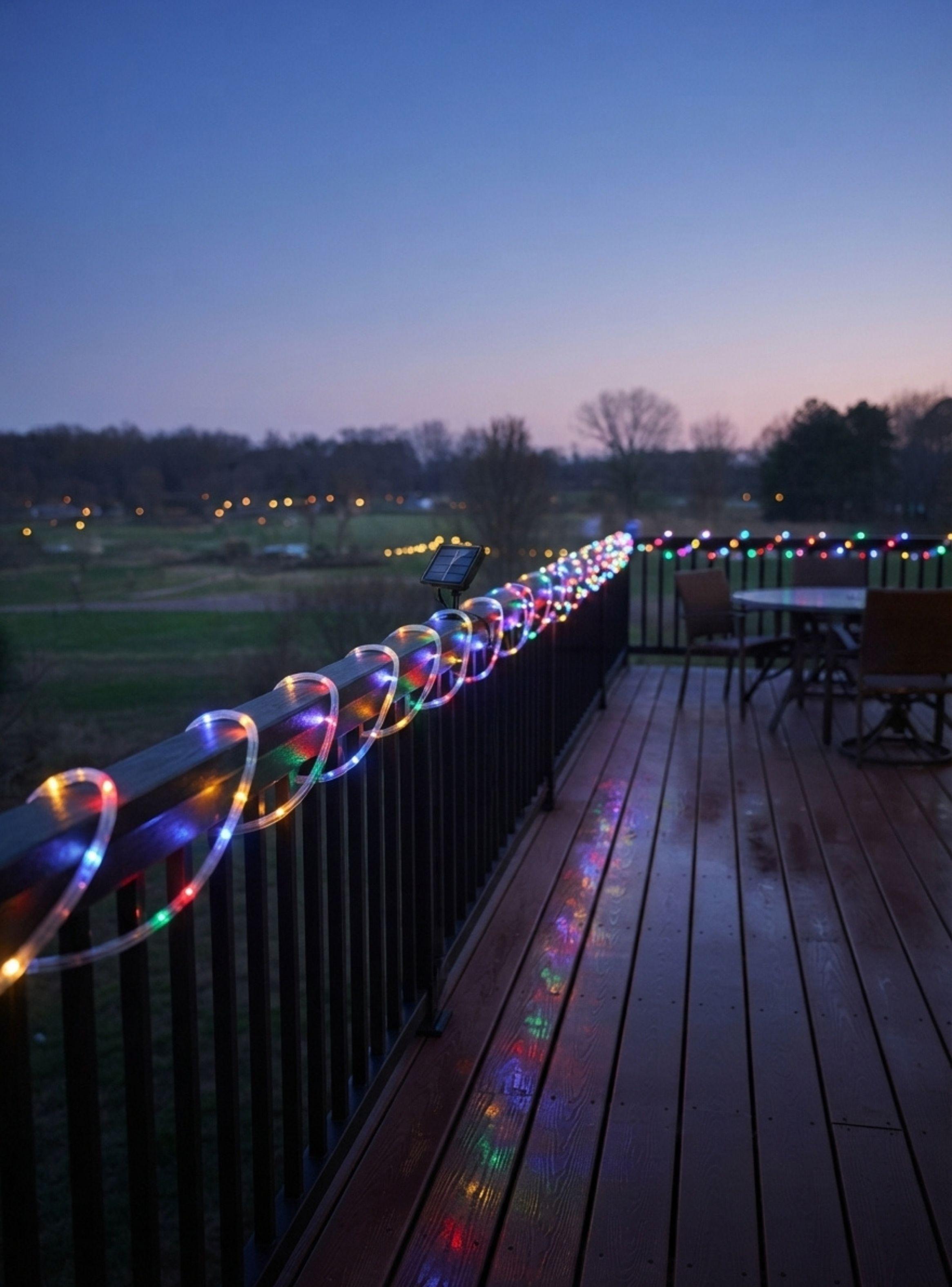 Manguera Luces Led Solar Exterior Jardin Decoracion Multicolor 10m-2