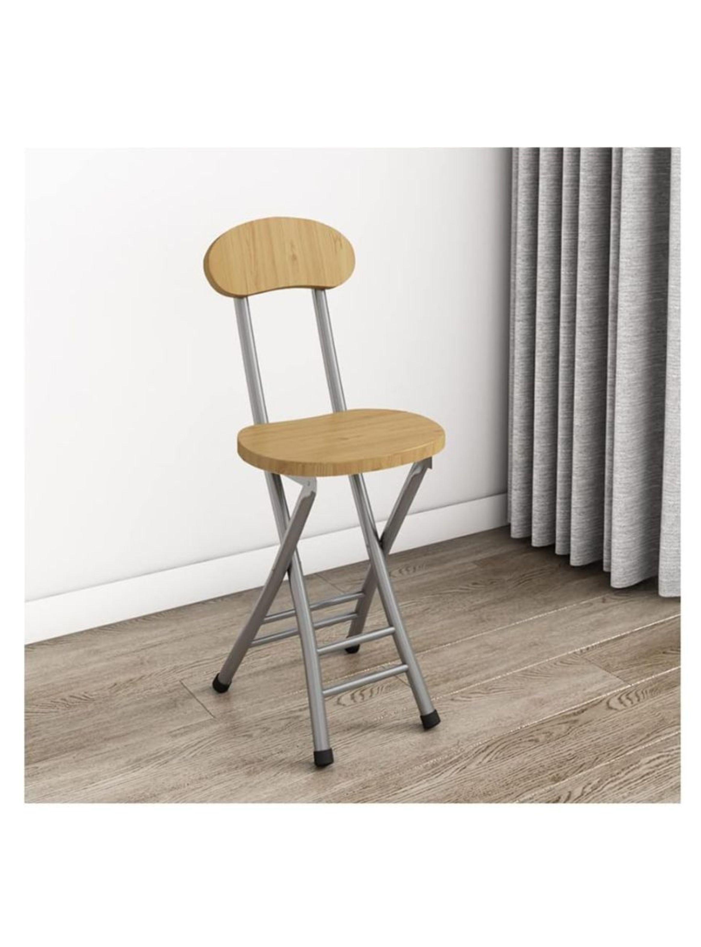 Silla Plegable Portátil De Color Madera-2