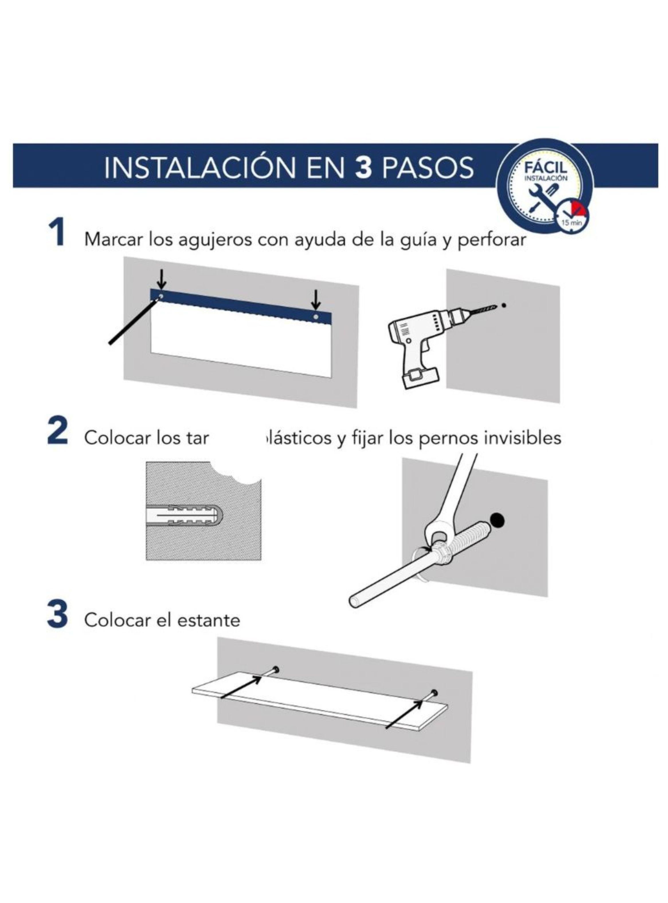 Estante Repisa Flotante Decorativa Minimalista Blanco 50x15x1.8cm-3