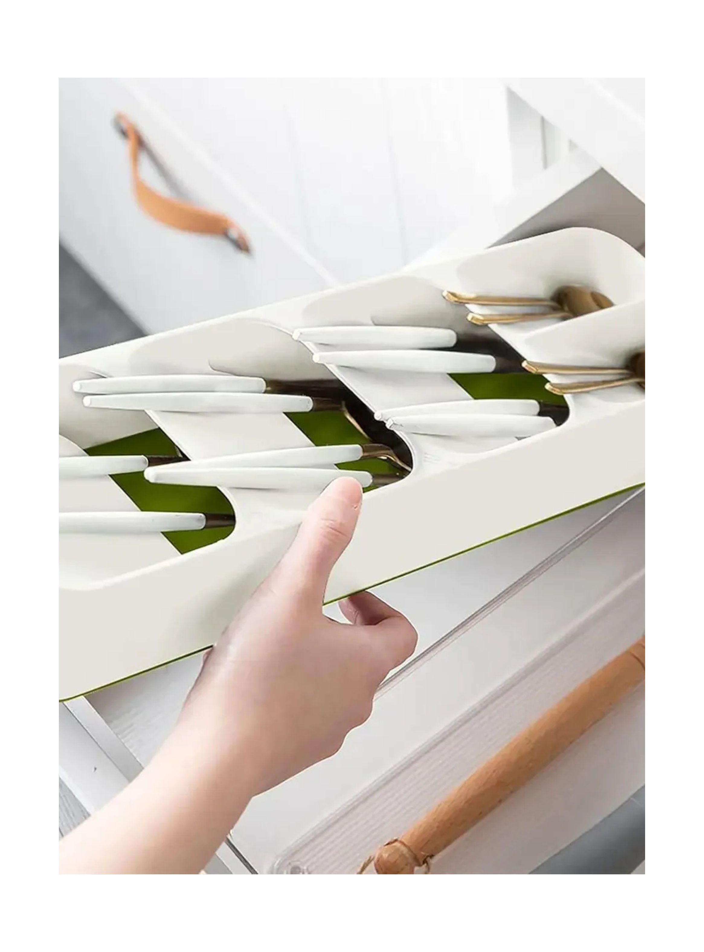 Organizador De Cubiertos Compacto Para Cajón De Cocina-3