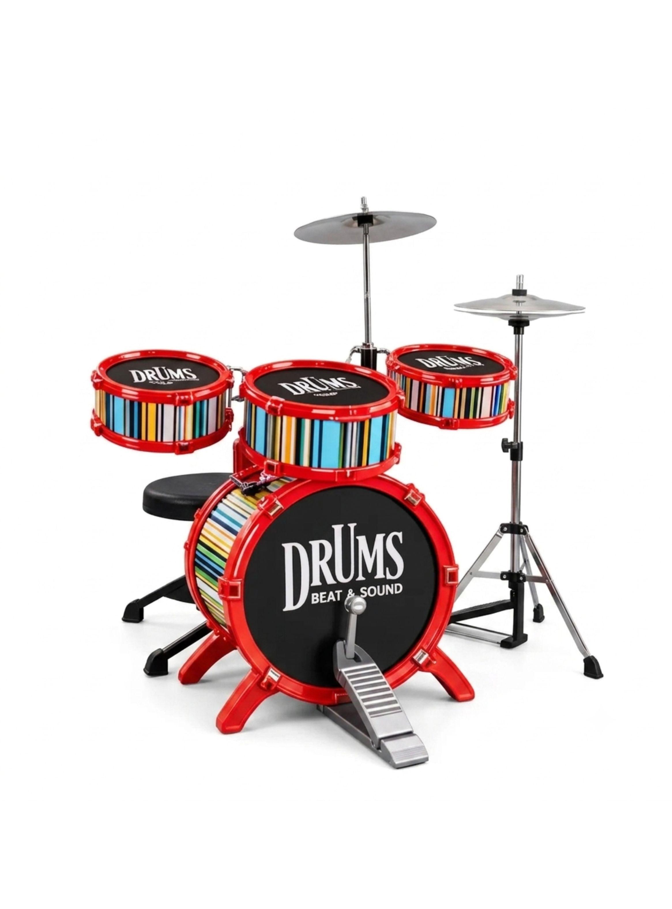 Batería Musical Infantil Jazz Drum 7 Piezas Niños 3+ años-0