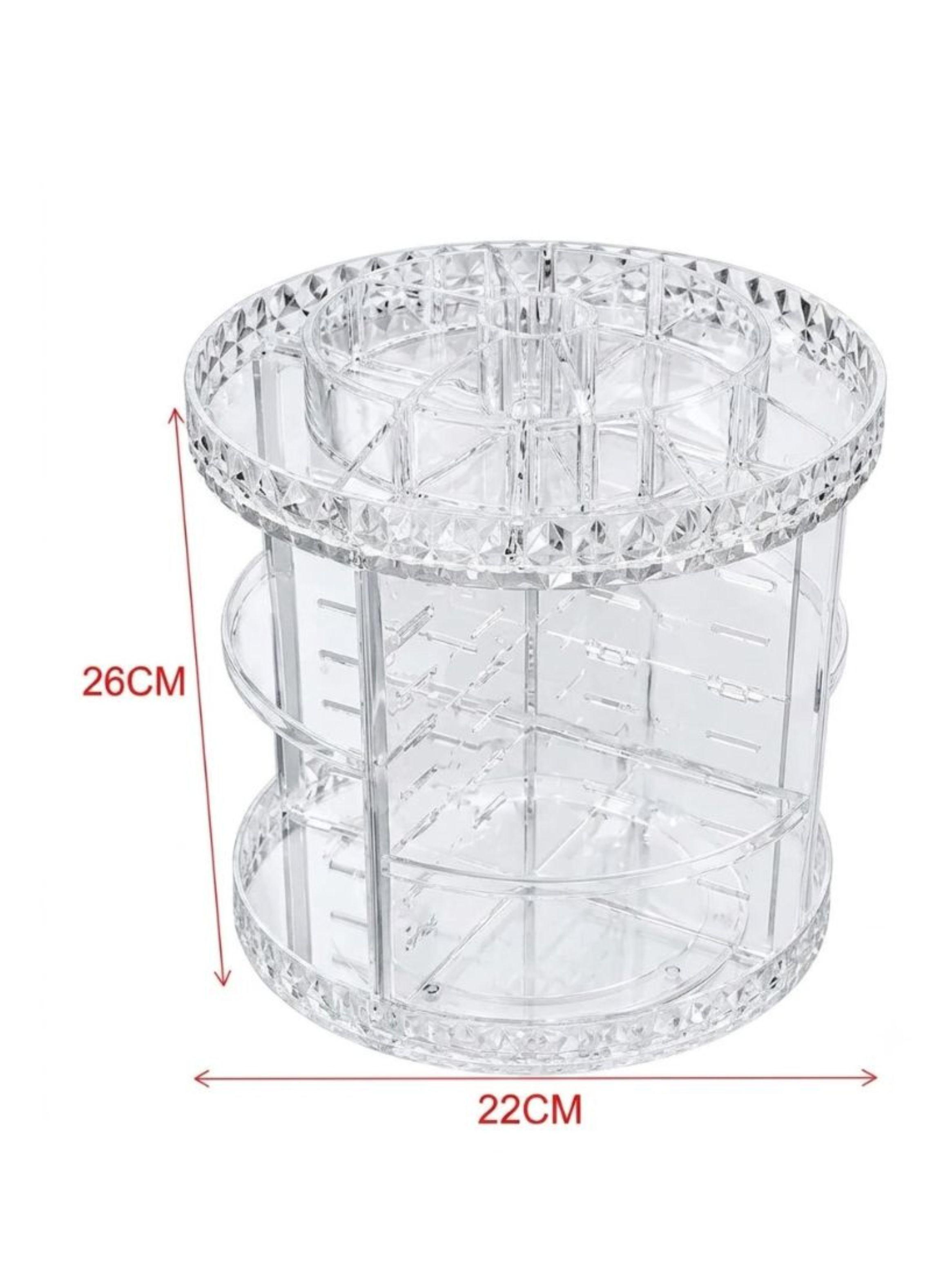 Organizador Maquillaje Giratorio Acrílico Transparente 3 Niveles-1