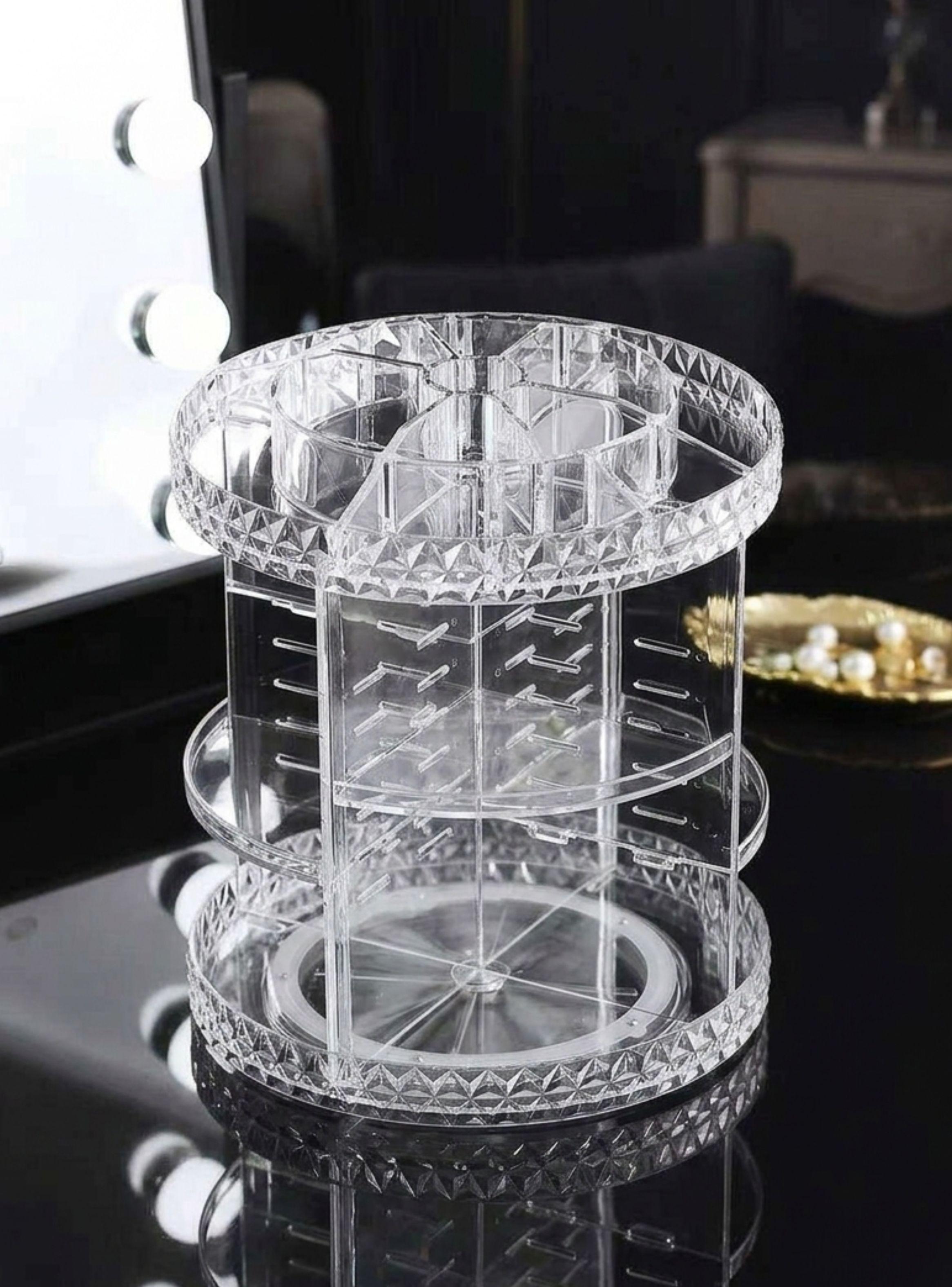 Organizador Maquillaje Giratorio Acrílico Transparente 3 Niveles-4