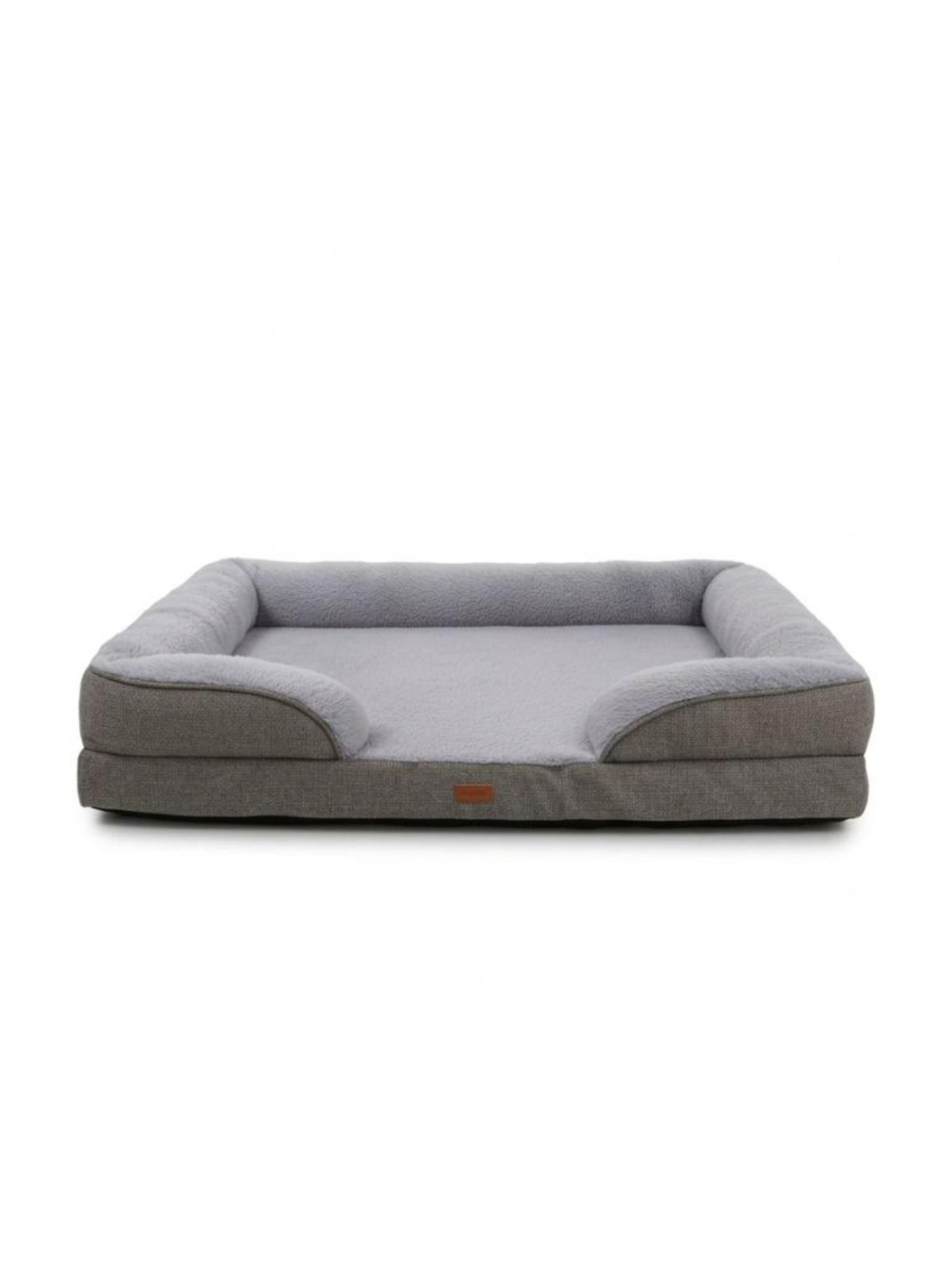  Cama Sofá Para Perro Mascotas Grande 96x71x16 Gris-0
