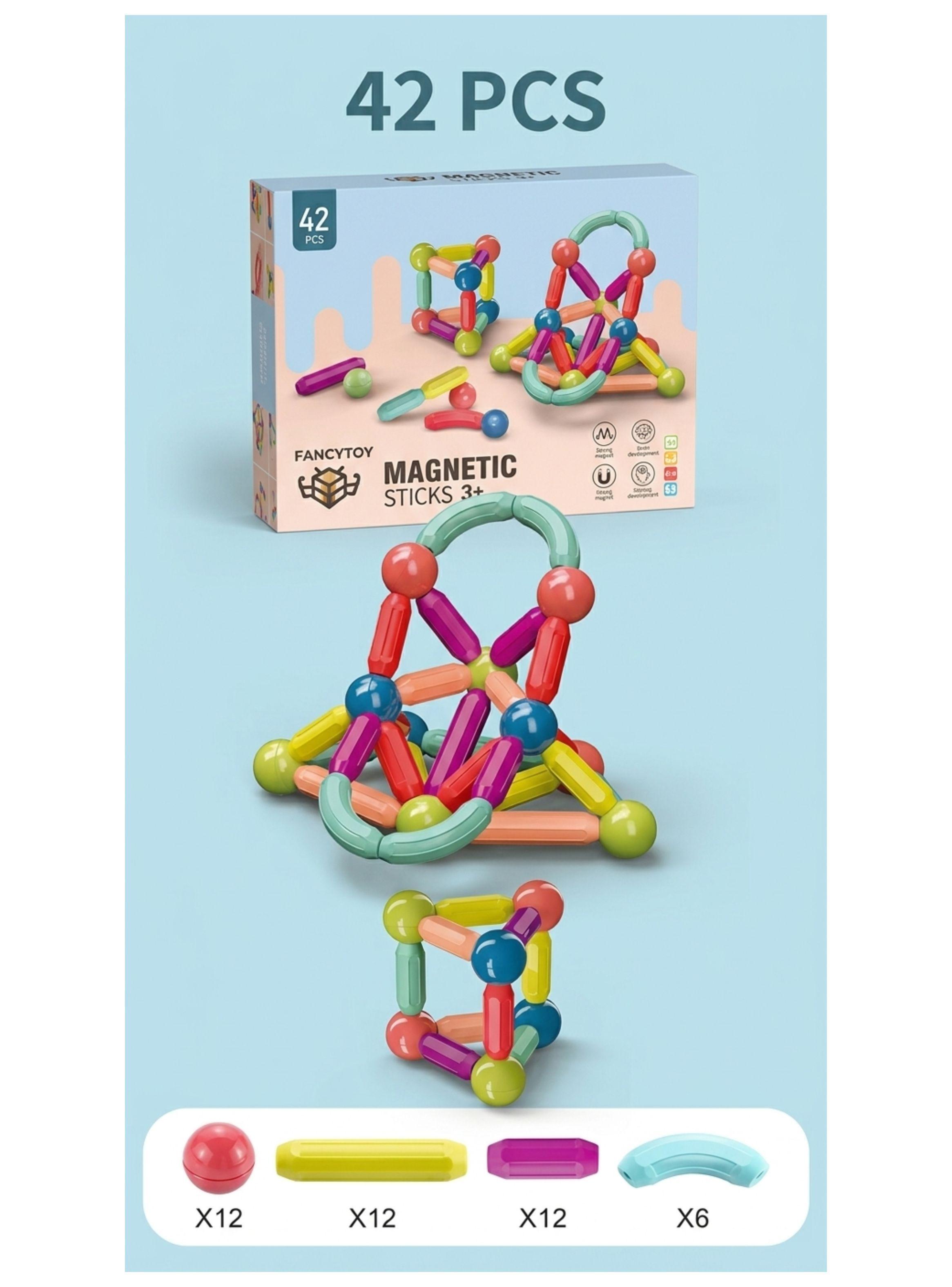 Bloques Magneticos Juguete Construccion Infantil 42 Pcs-3