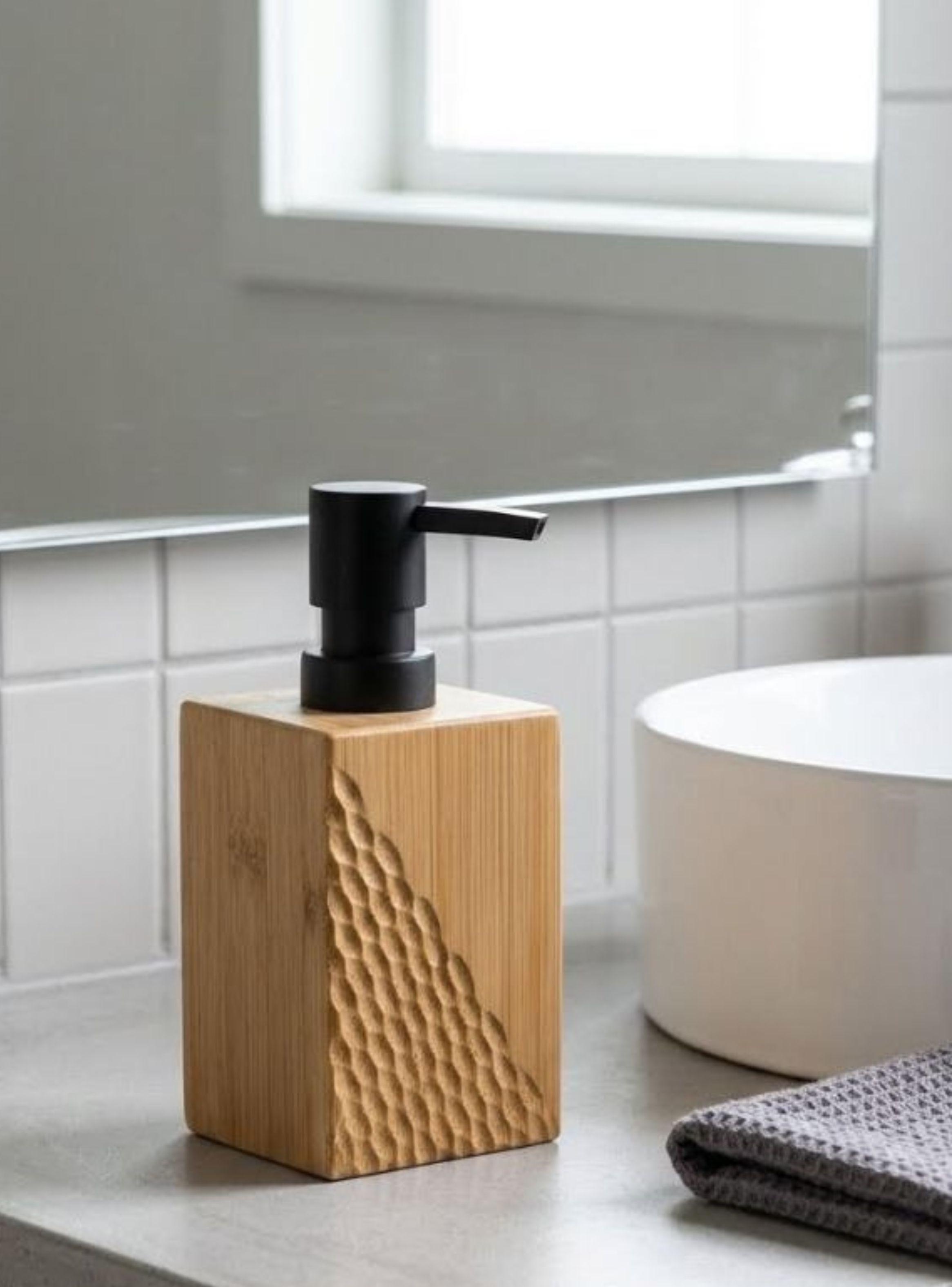 Dispensador De Jabón De Bambú Para Baño O Cocina-1