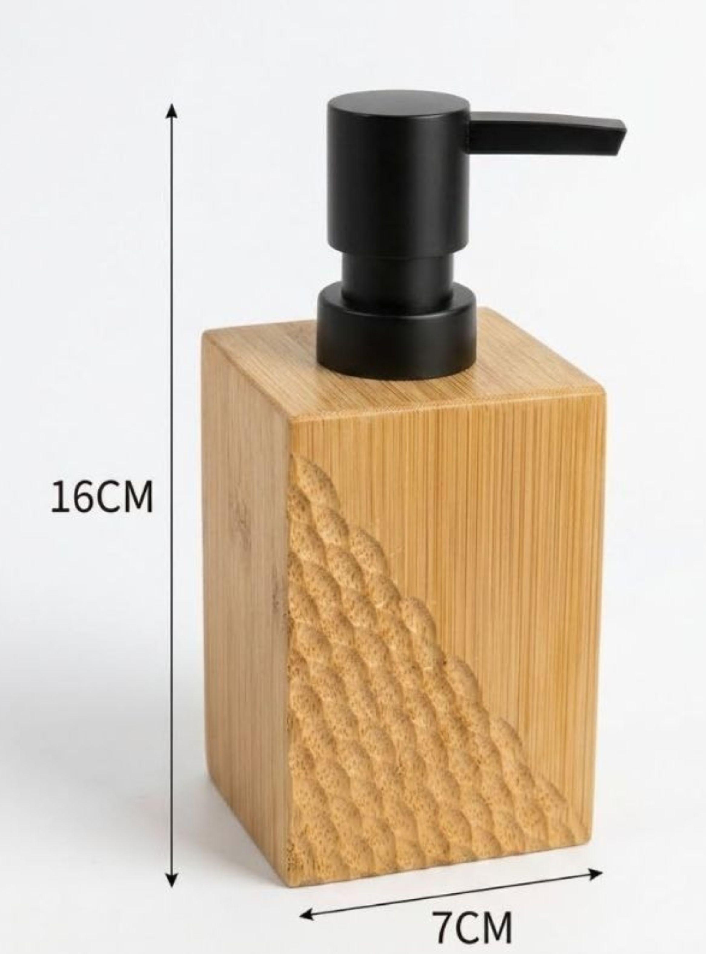 Dispensador De Jabón De Bambú Para Baño O Cocina-4