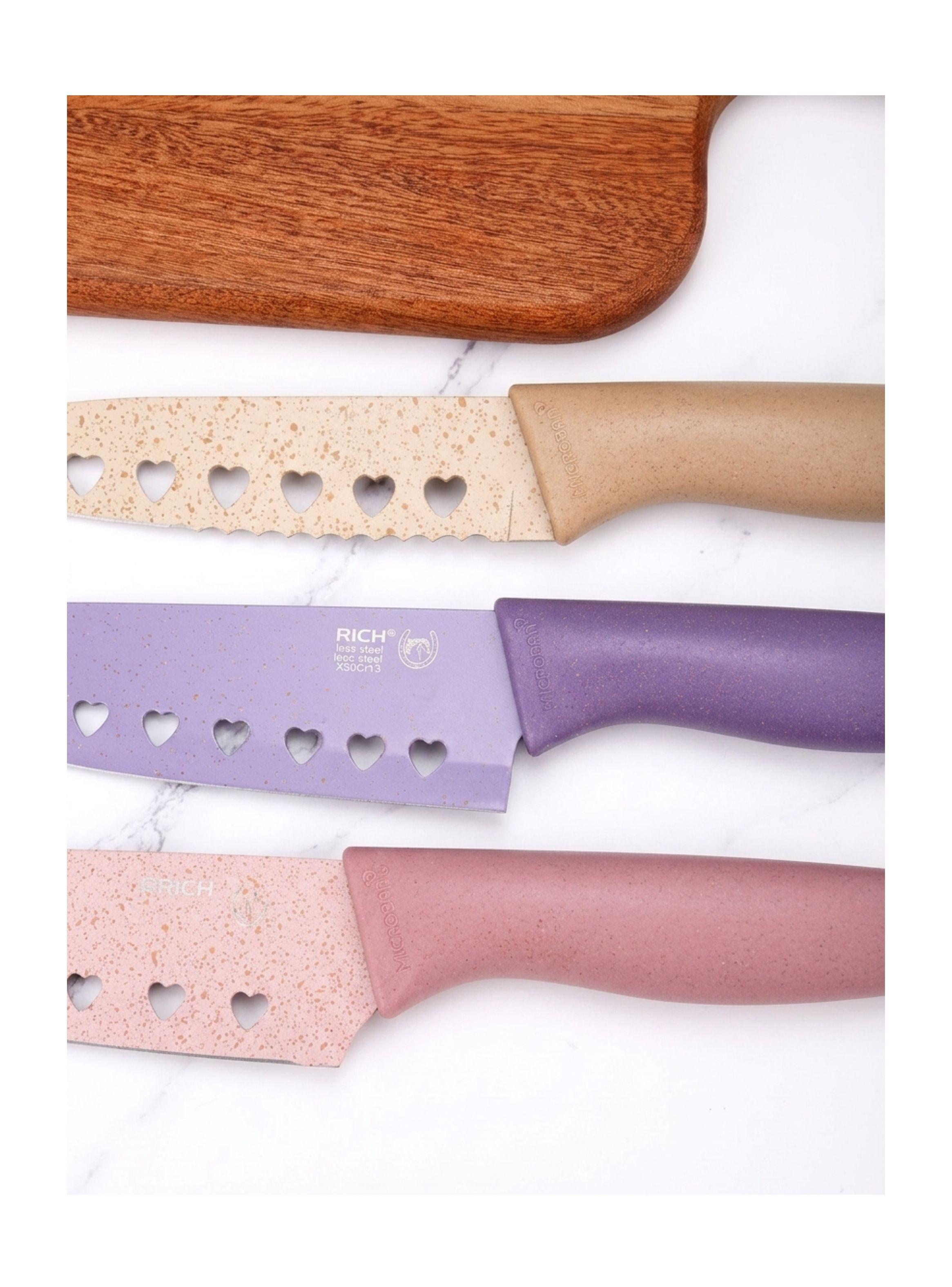 Set Cuchillos Cocina Evdrtverh 8 Piezas Antiadherente Pastel-2