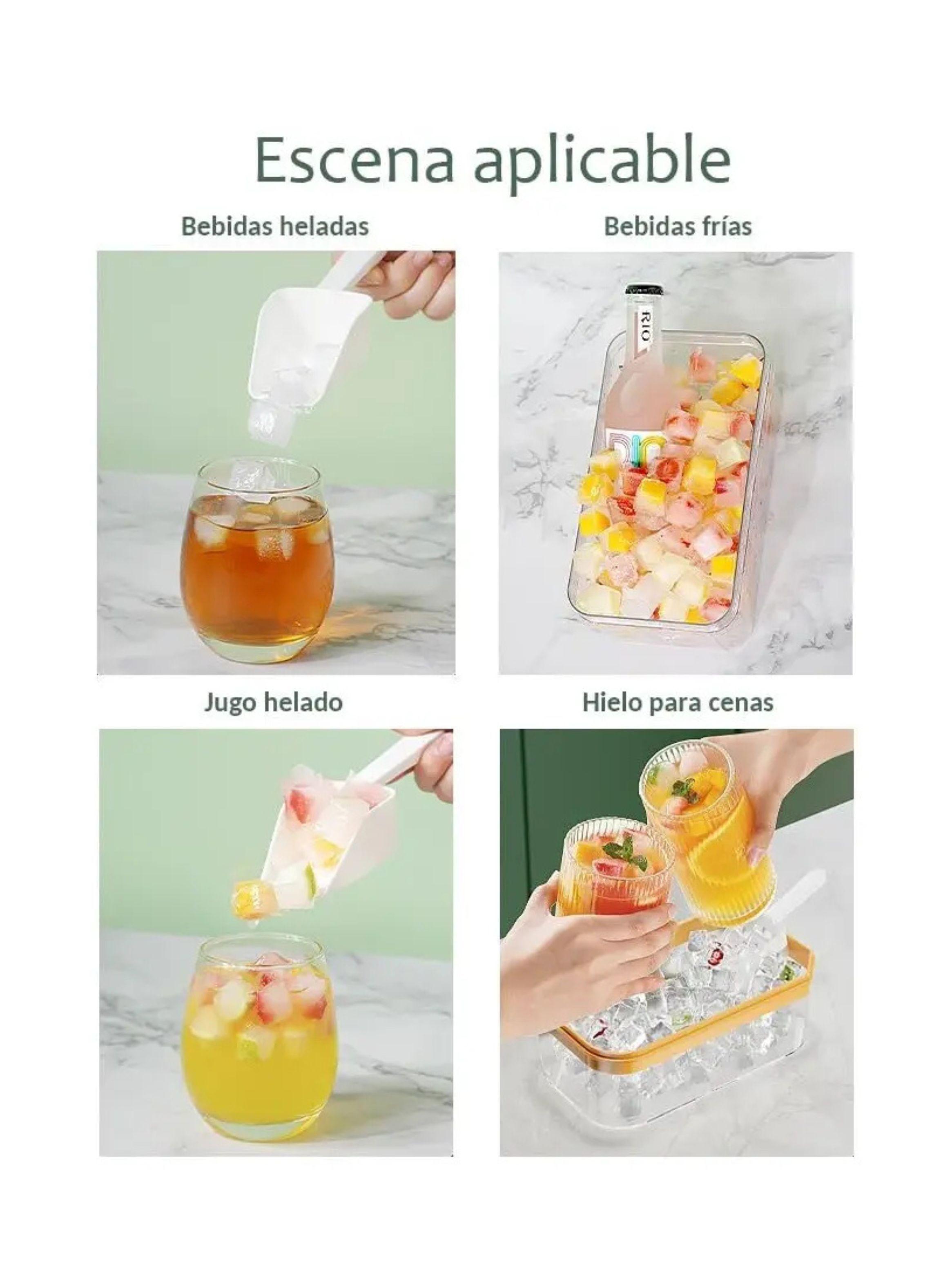 Cubitera Molde Hielo Con Contenedor Caja Y Pala Silicona-2