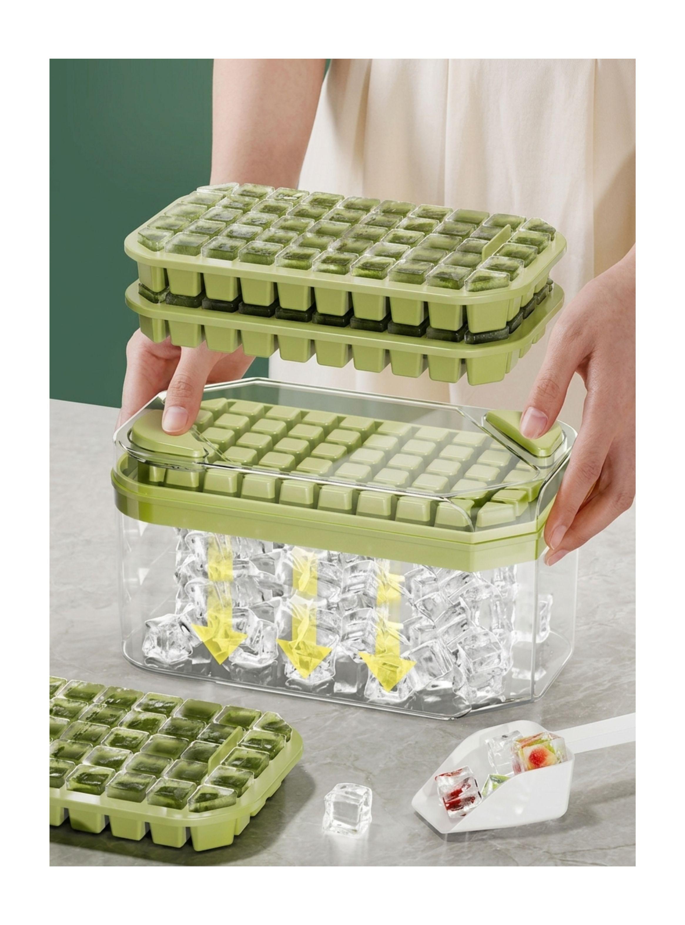 Cubitera Molde Hielo Con Contenedor Caja Y Pala Silicona-4