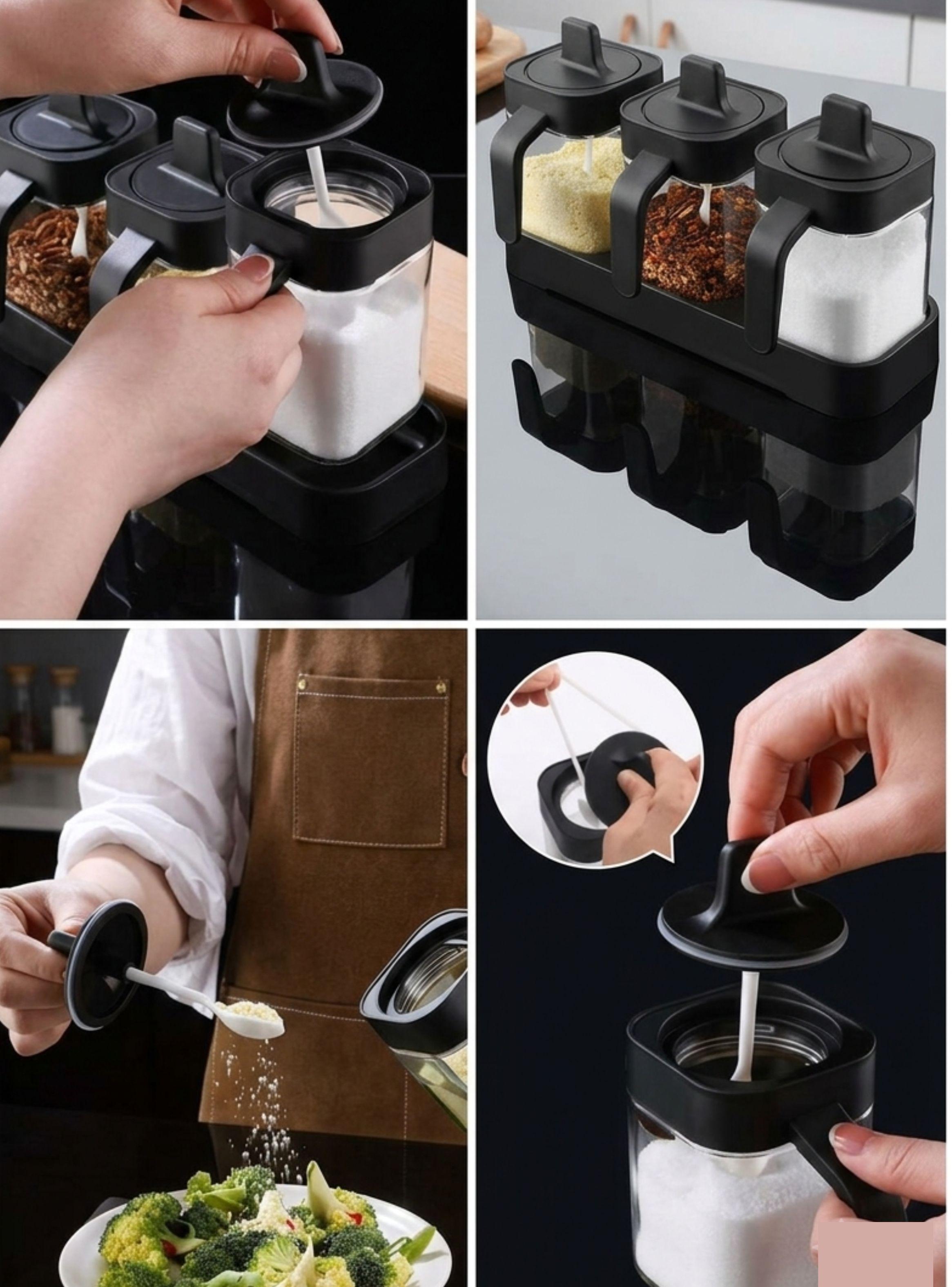 Set 3 Especieros Condimenteros De Vidrio para Cocina-4
