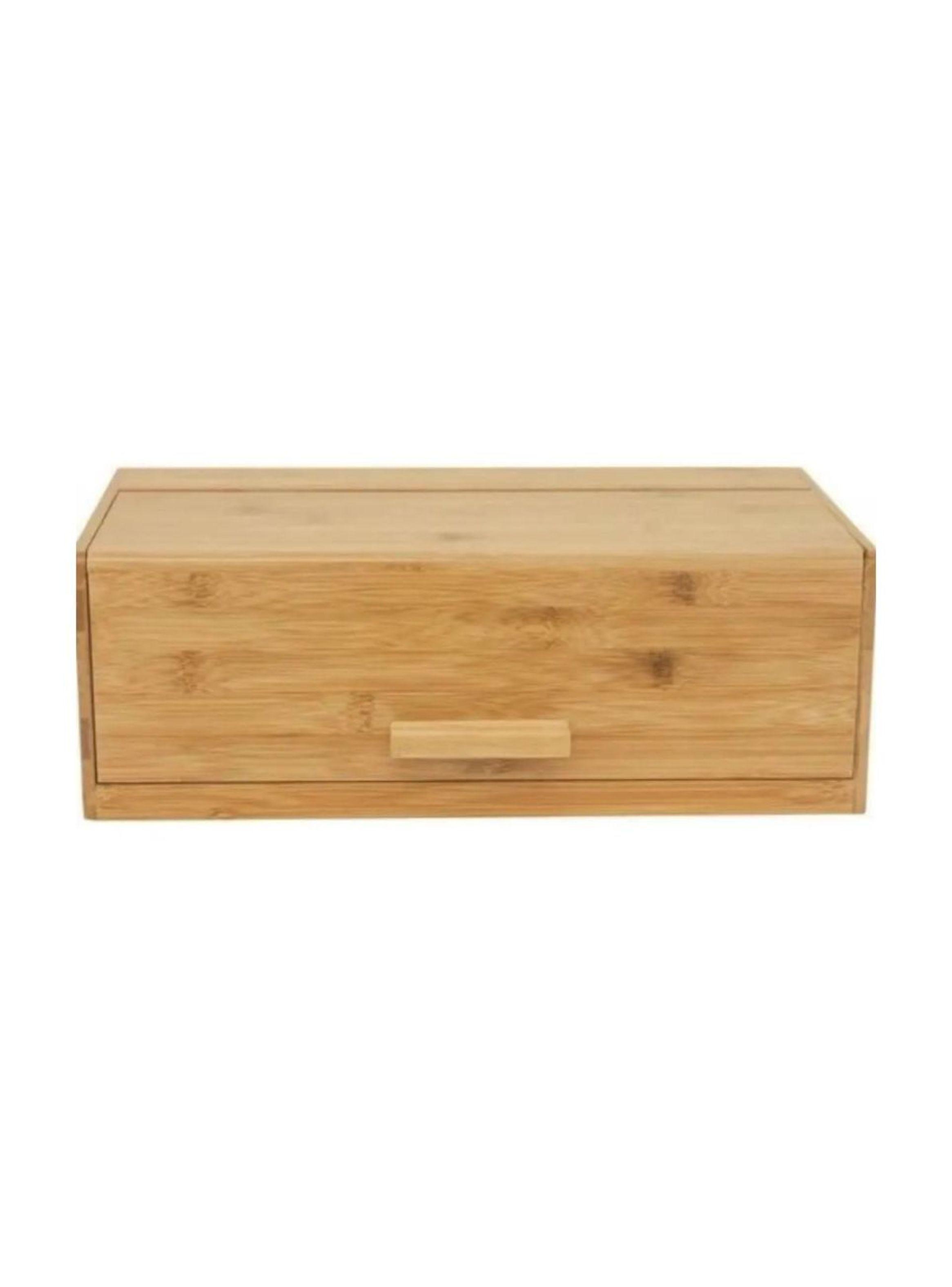 Panera De Bambú Con Tapa Caja Organizadora De Pan 40x23cm-0