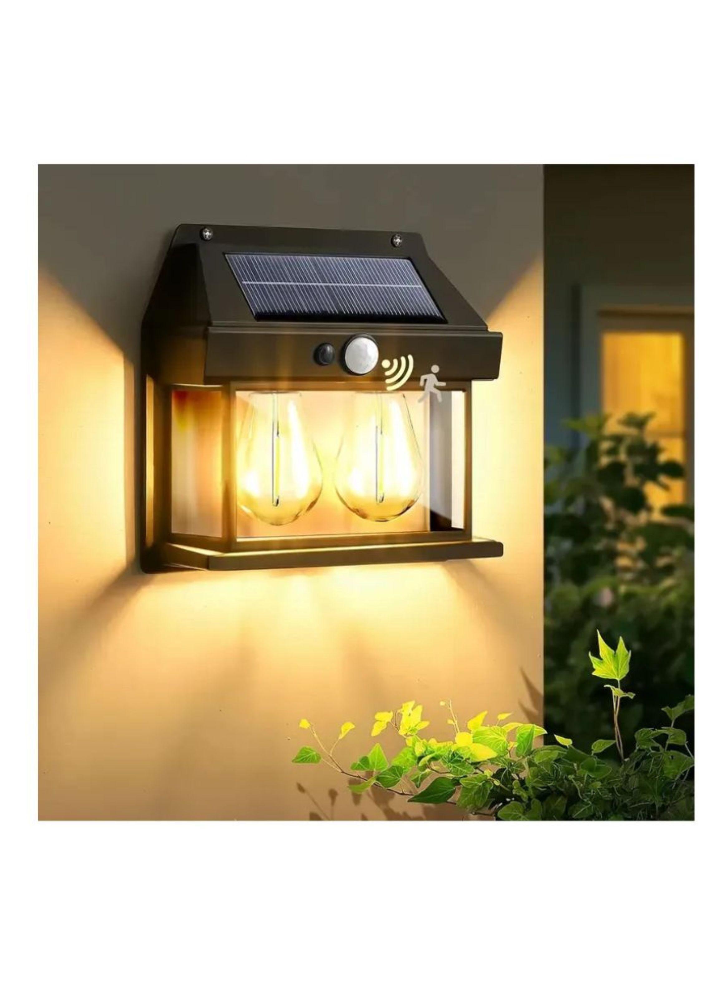 Lámpara Solar Led  De 2 Focos Con Sensor-4